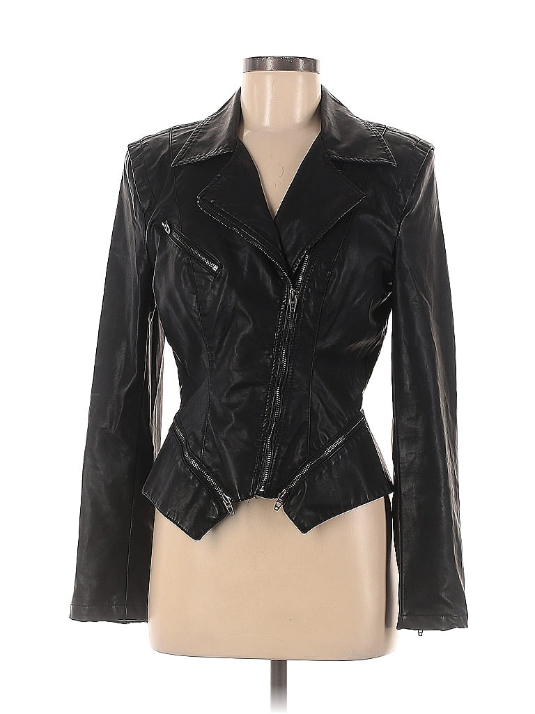 Blank NYC Solid Black Faux Leather Jacket Size M 67 Off ThredUP