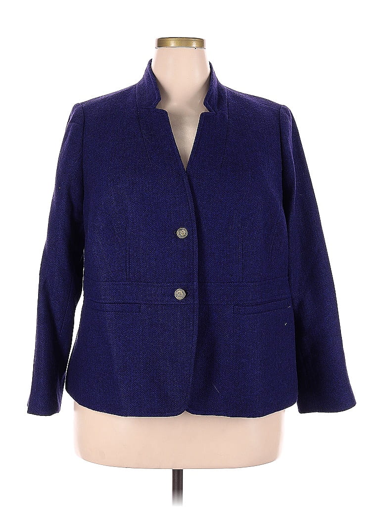 Talbots Solid Blue Blazer Size Plus Off Thredup