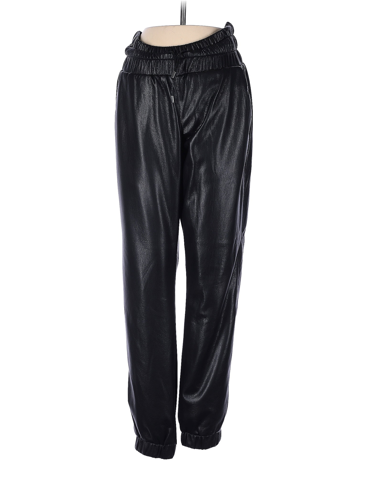 Joie Polyurethane Solid Black Faux Leather Pants Size Xxs