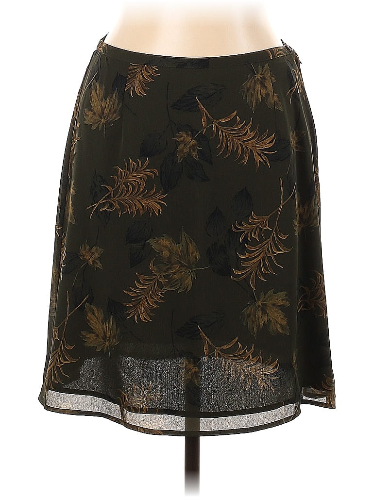 First Issue By Liz Claiborne Floral Black Brown Casual Skirt Size