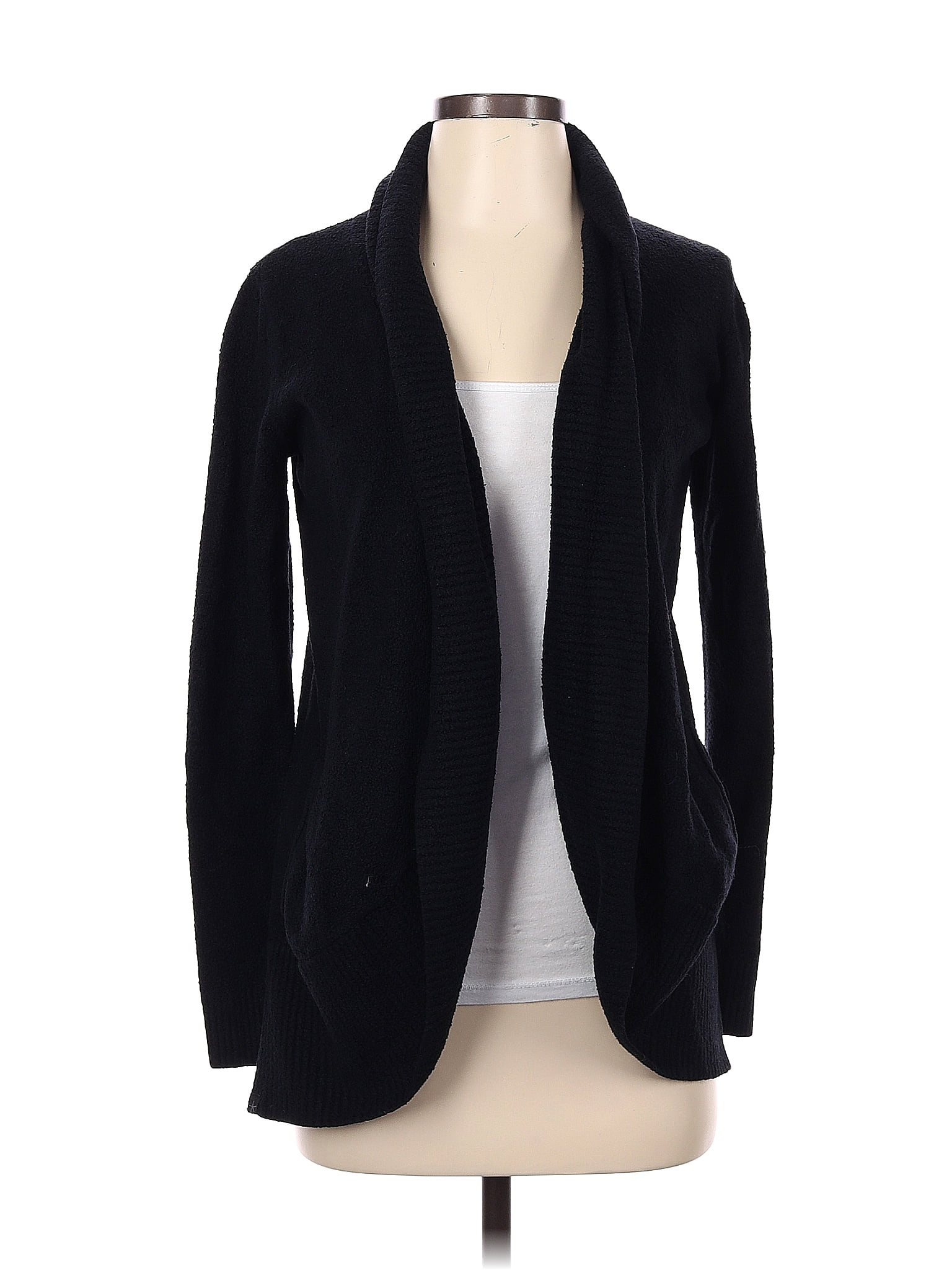 Barefoot Dreams Color Block Solid Black Cardigan Size Xs Off