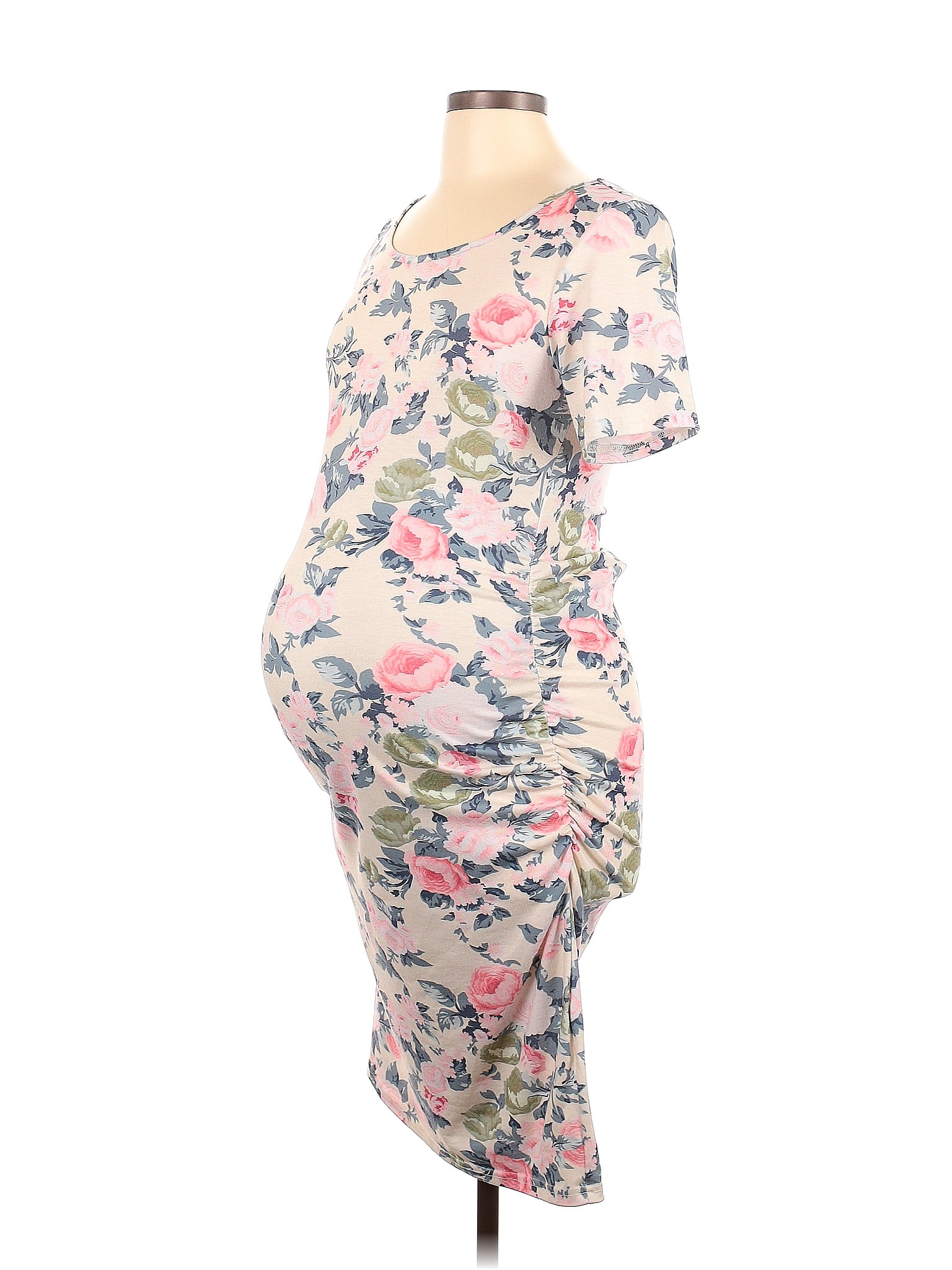 Bhome Floral Multi Color Ivory Casual Dress Size M Maternity