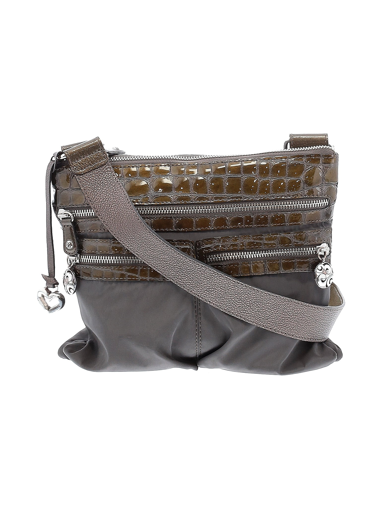 Brighton Solid Gray Crossbody Bag One Size Off Thredup