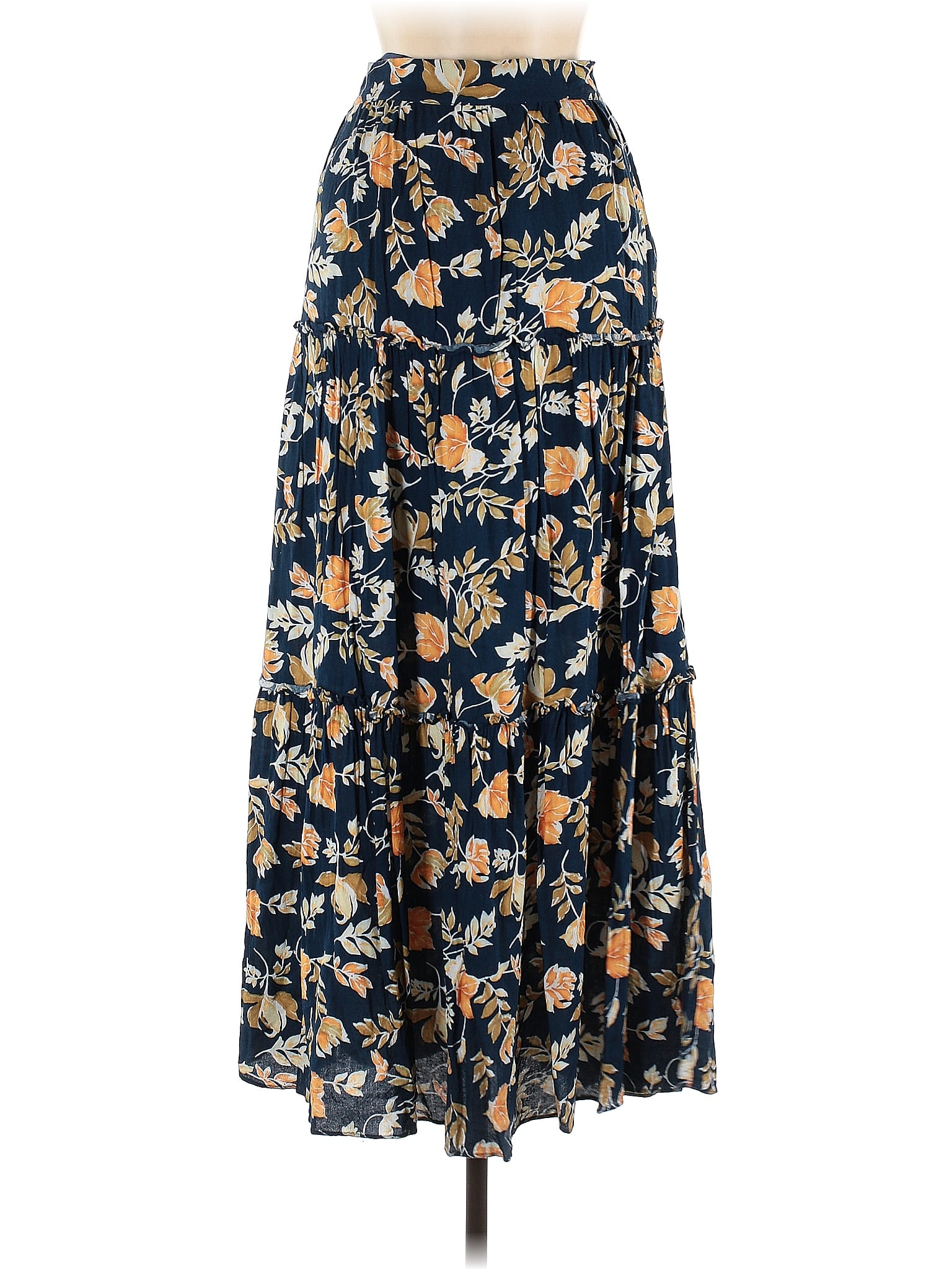 Seven Wonders 100 Rayon Floral Blue Casual Skirt Size 6 63 Off