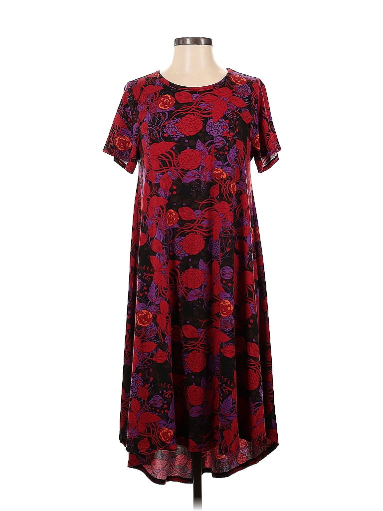 Lularoe Floral Multi Color Burgundy Casual Dress Size S 51 Off ThredUp