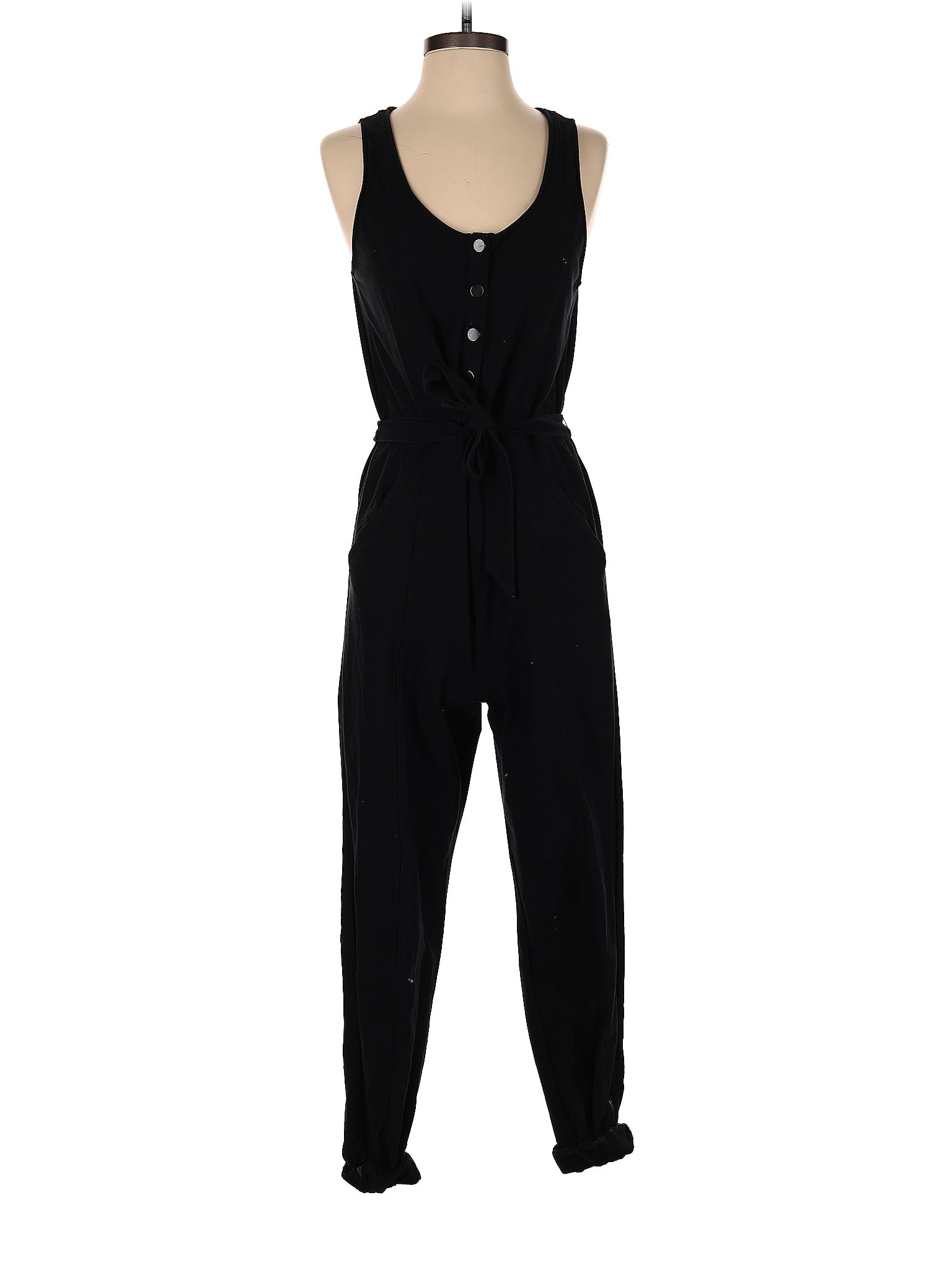 Athleta Solid Black Jumpsuit Size Off Thredup