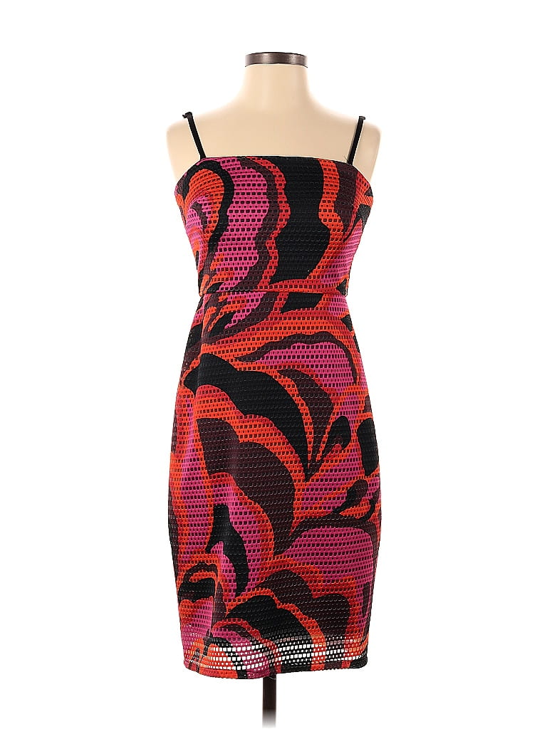 Trina Trina Turk Polyester Multi Color Red Casual Dress Size