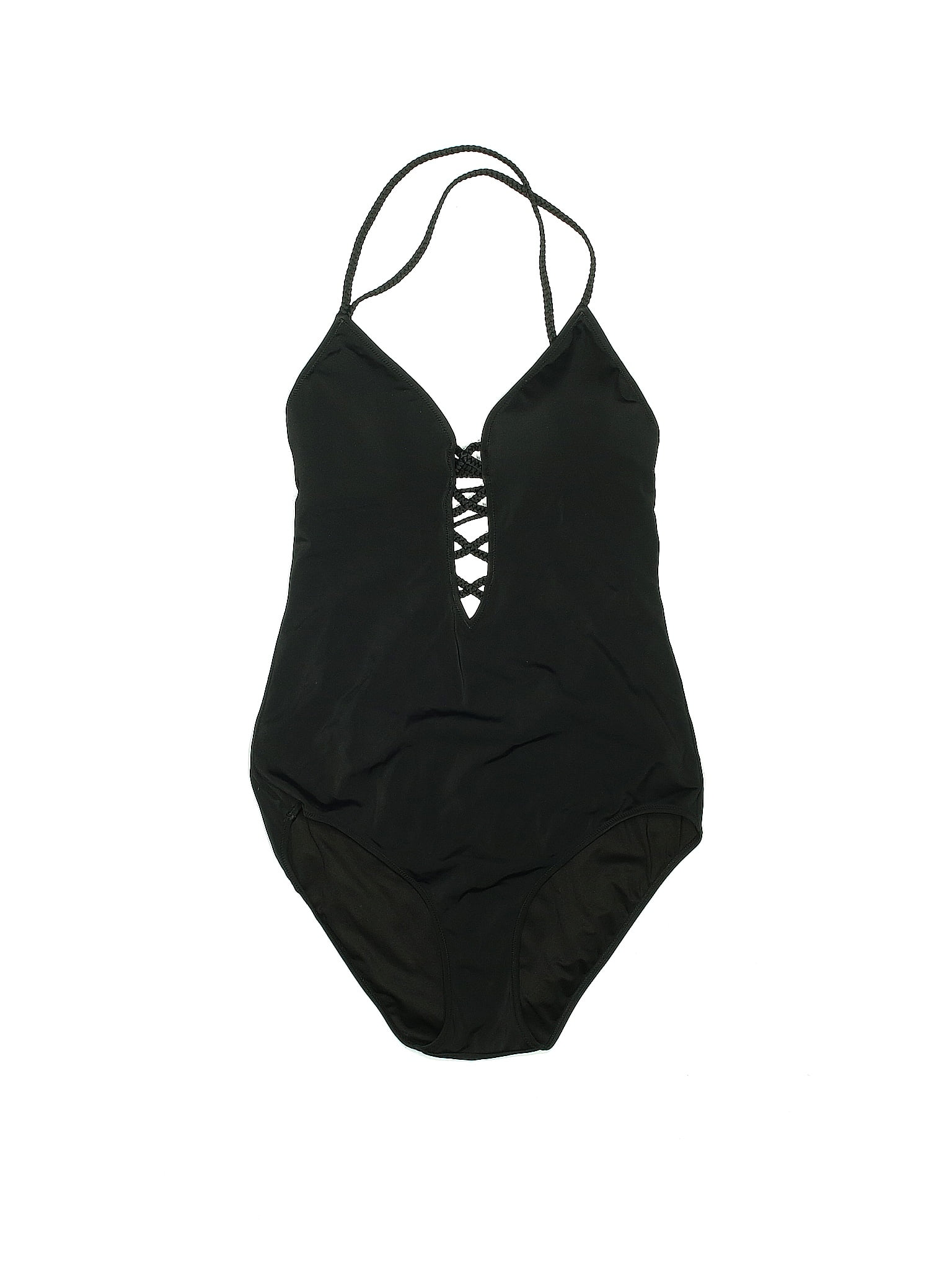 Victoria S Secret Solid Black One Piece Swimsuit Size L Off Thredup