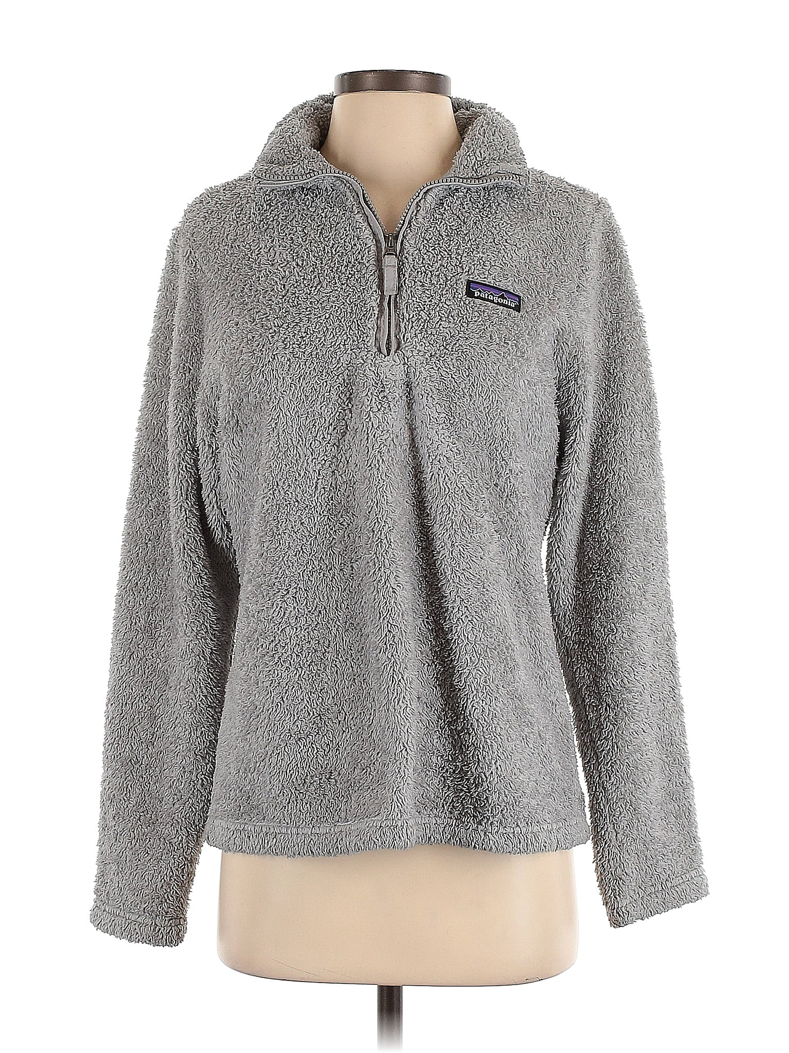 Patagonia Polyester Solid Gray Fleece Size M Off Thredup