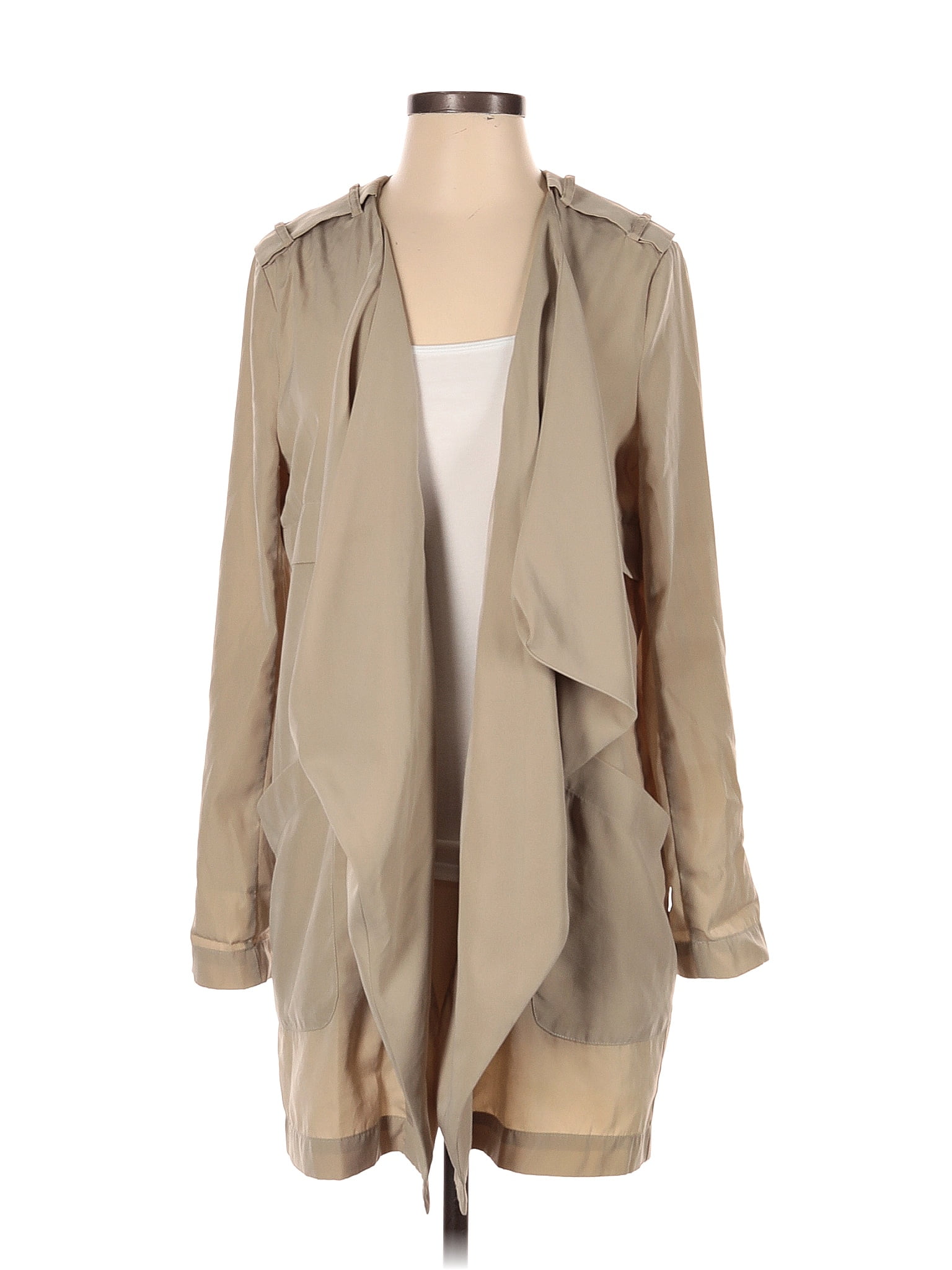 Forever Polyester Solid Tan Jacket Size S Off Thredup