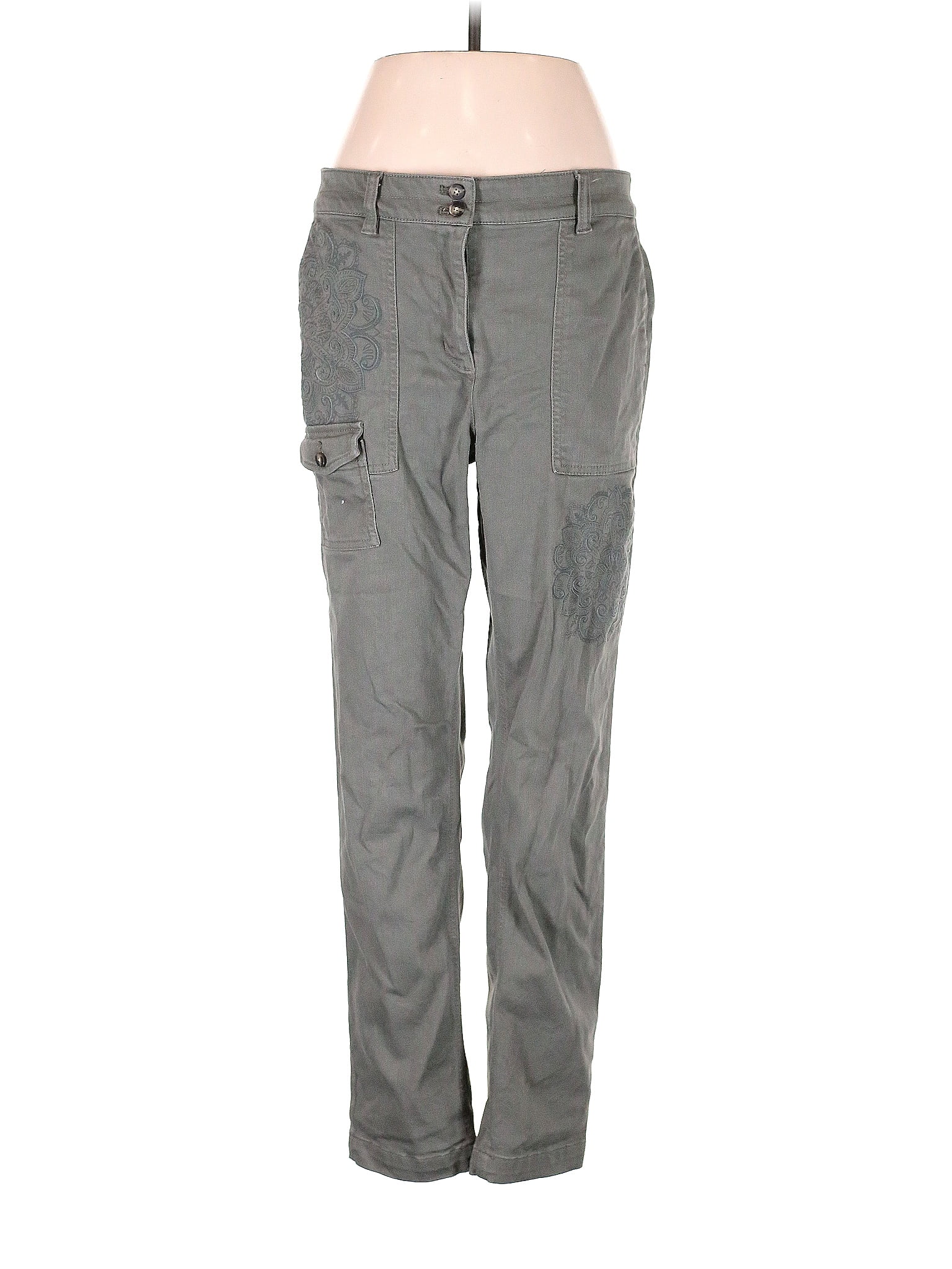 J Jill Solid Gray Cargo Pants Size 8 68 Off ThredUp