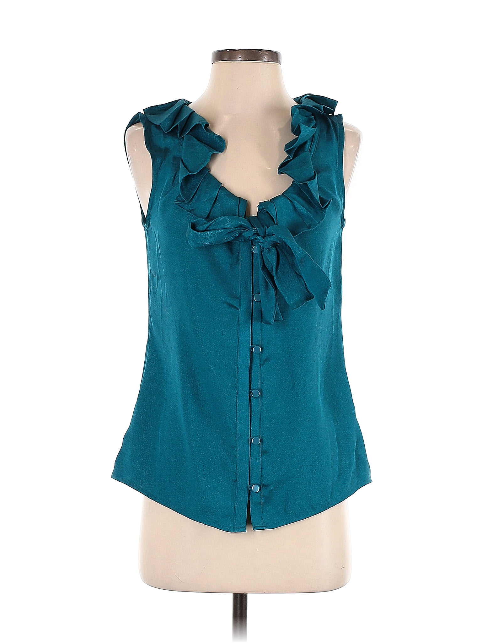 Banana Republic Factory Store Polyester Teal Sleeveless Blouse