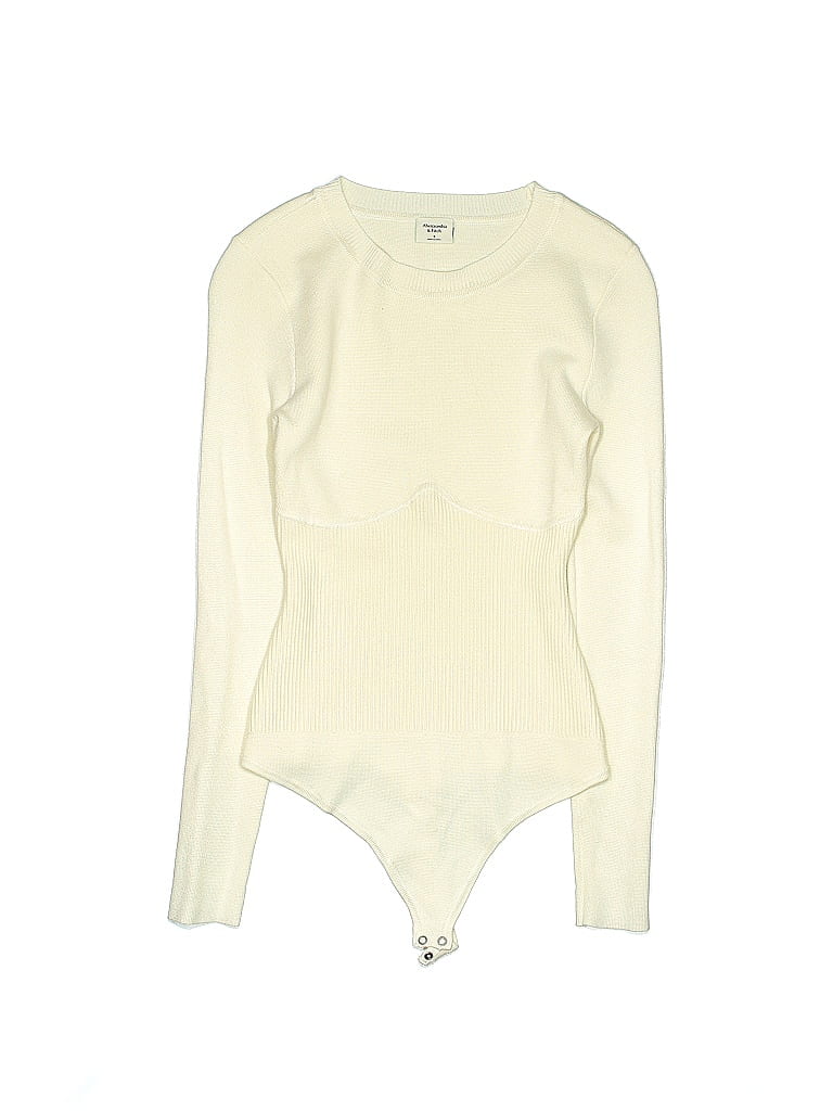 Abercrombie Fitch Solid Ivory Bodysuit Size S Off Thredup