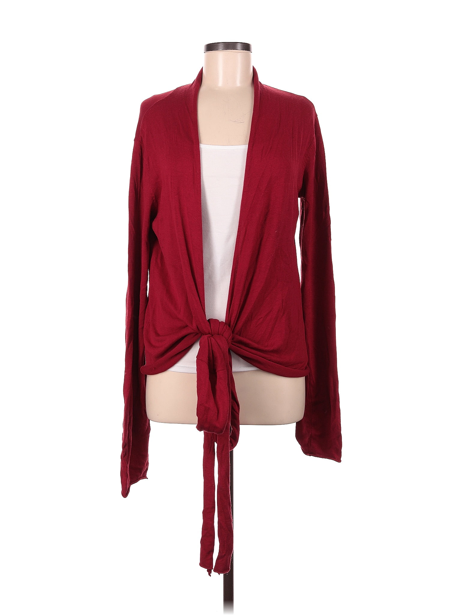 CAbi Color Block Solid Maroon Burgundy Cardigan Size M 67 Off ThredUp