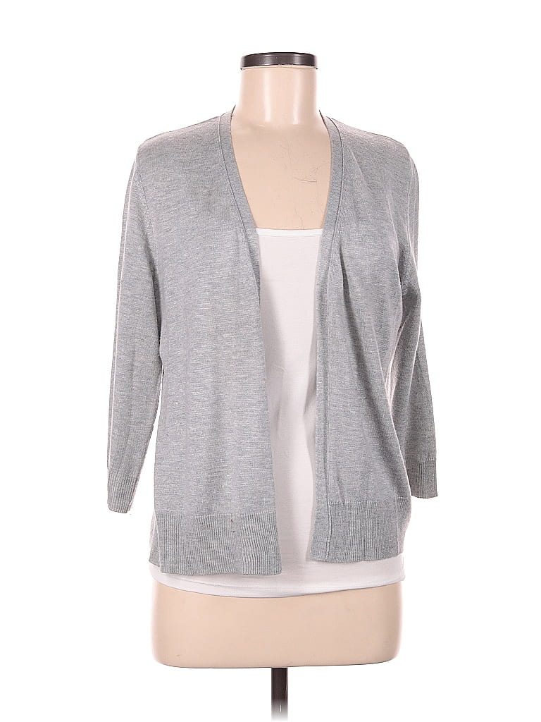 Verve Ami Color Block Marled Gray Cardigan Size M 75 Off ThredUp