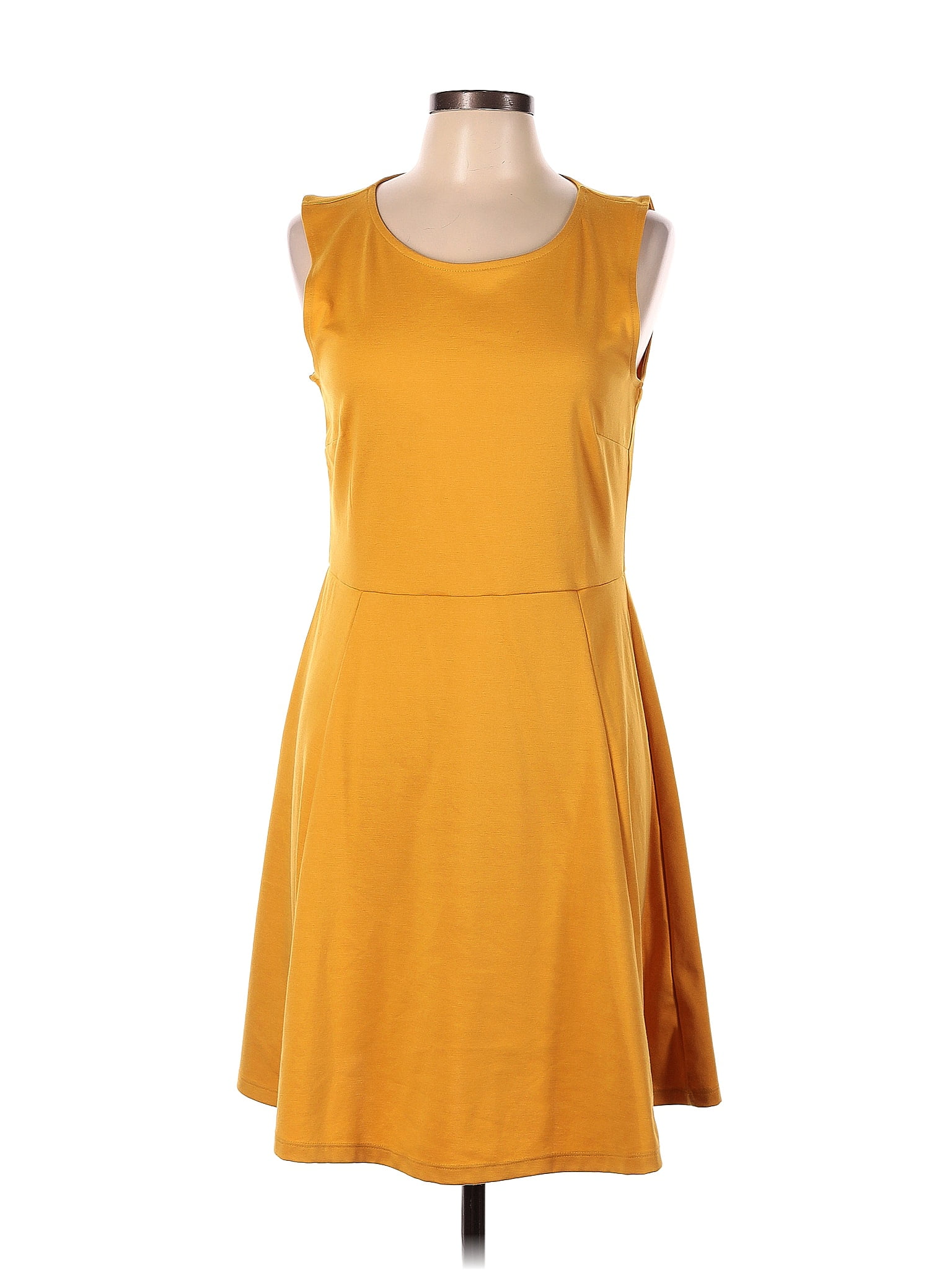 H M Solid Yellow Casual Dress Size L 43 Off ThredUp