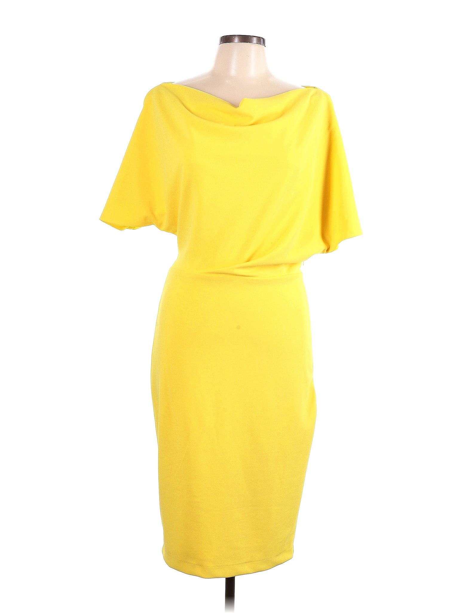 Alexia Admor Solid Yellow Casual Dress Size L 76 Off ThredUp