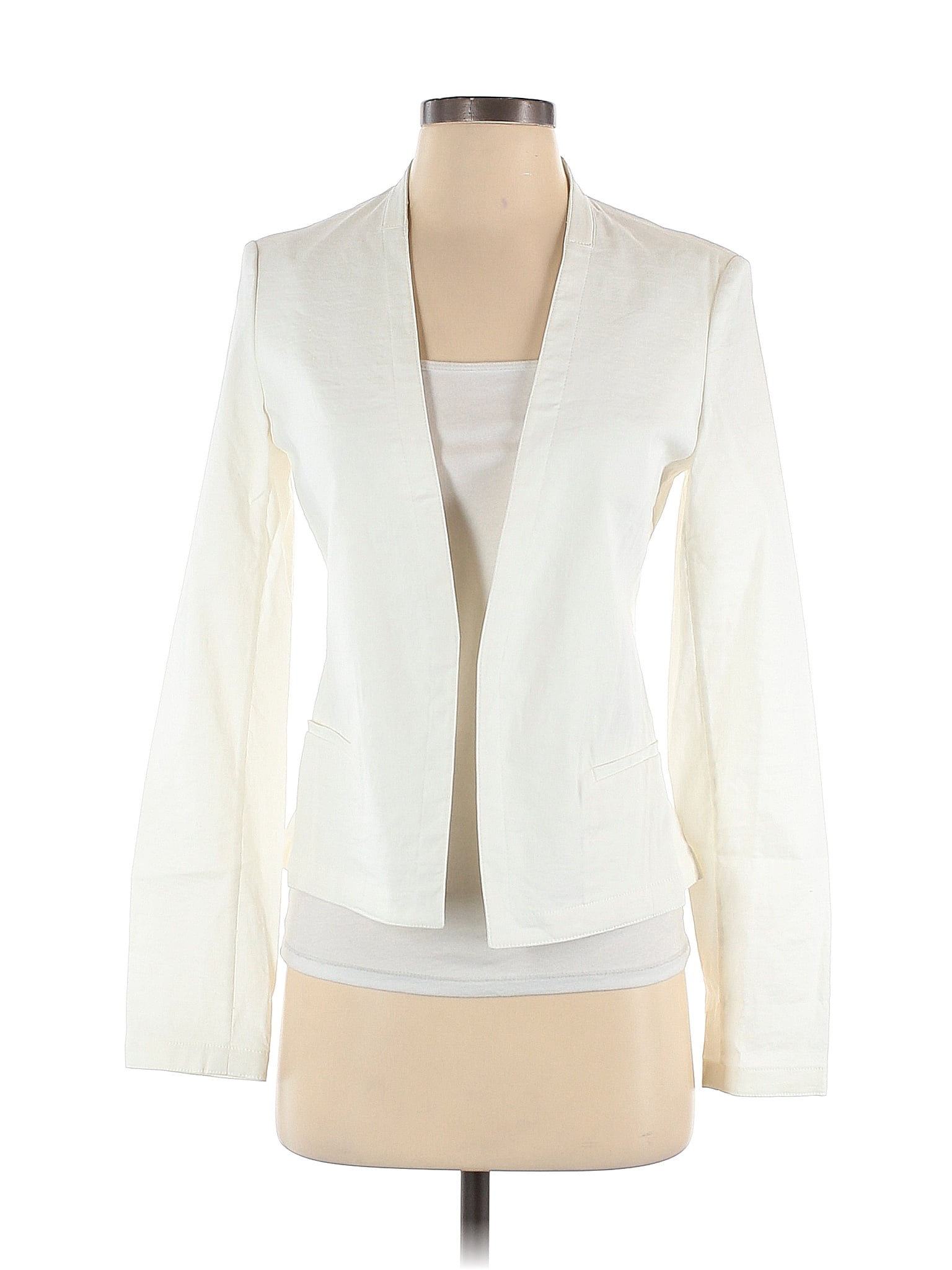 Theory Solid Ivory Blazer Size Off Thredup