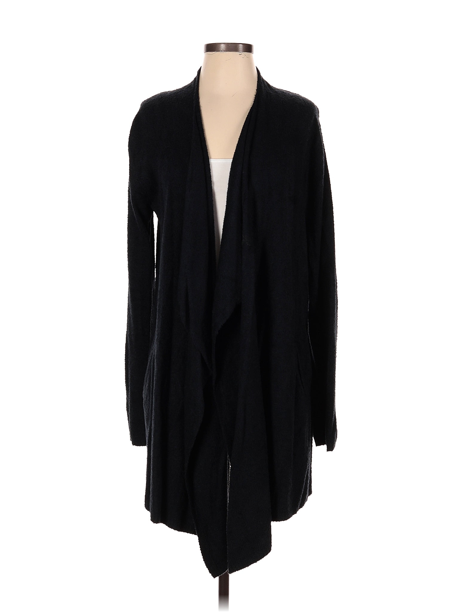 Barefoot Dreams Color Block Solid Black Cardigan Size Sm Med