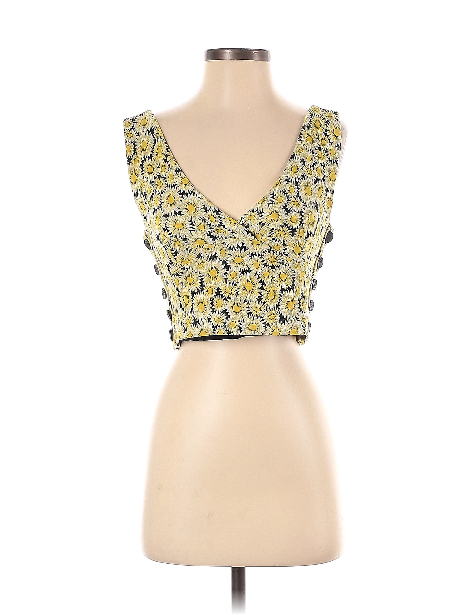 Maeve By Anthropologie Yellow Sleeveless Blouse Size XXS 65 Off