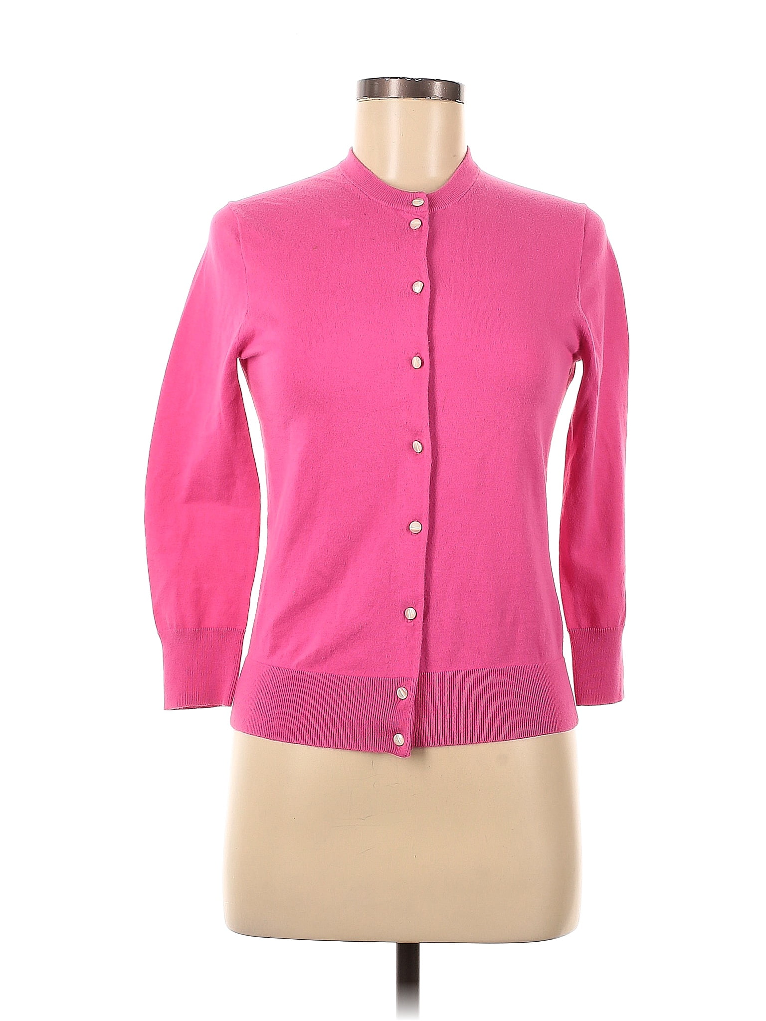 J Crew Color Block Solid Pink Cardigan Size M 74 Off ThredUp