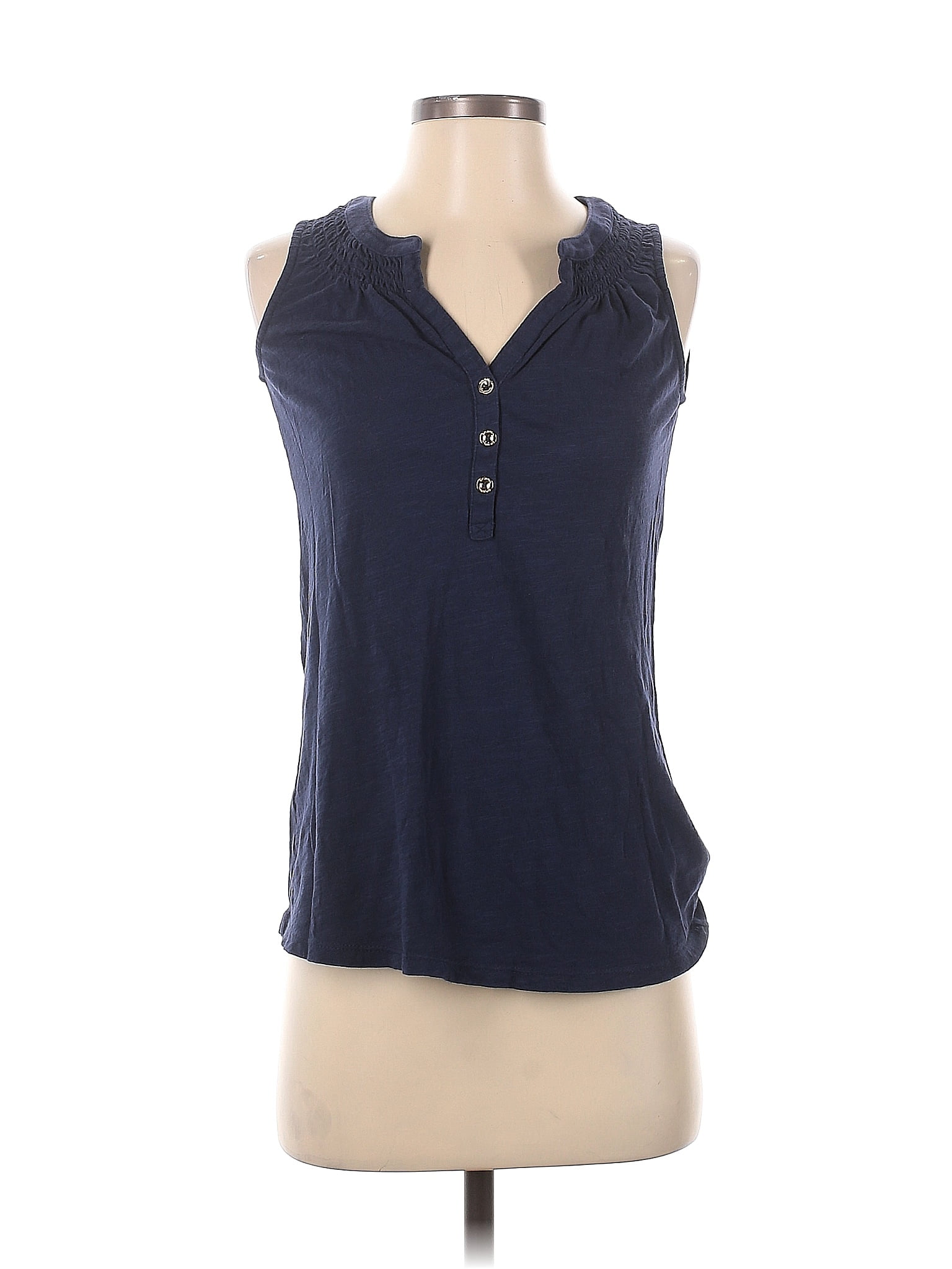 Lilly Pulitzer 100 Cotton Navy Blue Sleeveless Top Size S 67 Off