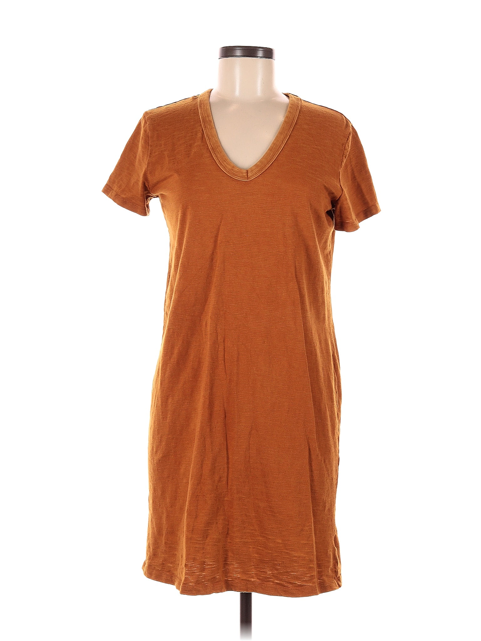 Universal Thread 100 Cotton Solid Burnt Orange Brown Casual Dress Size