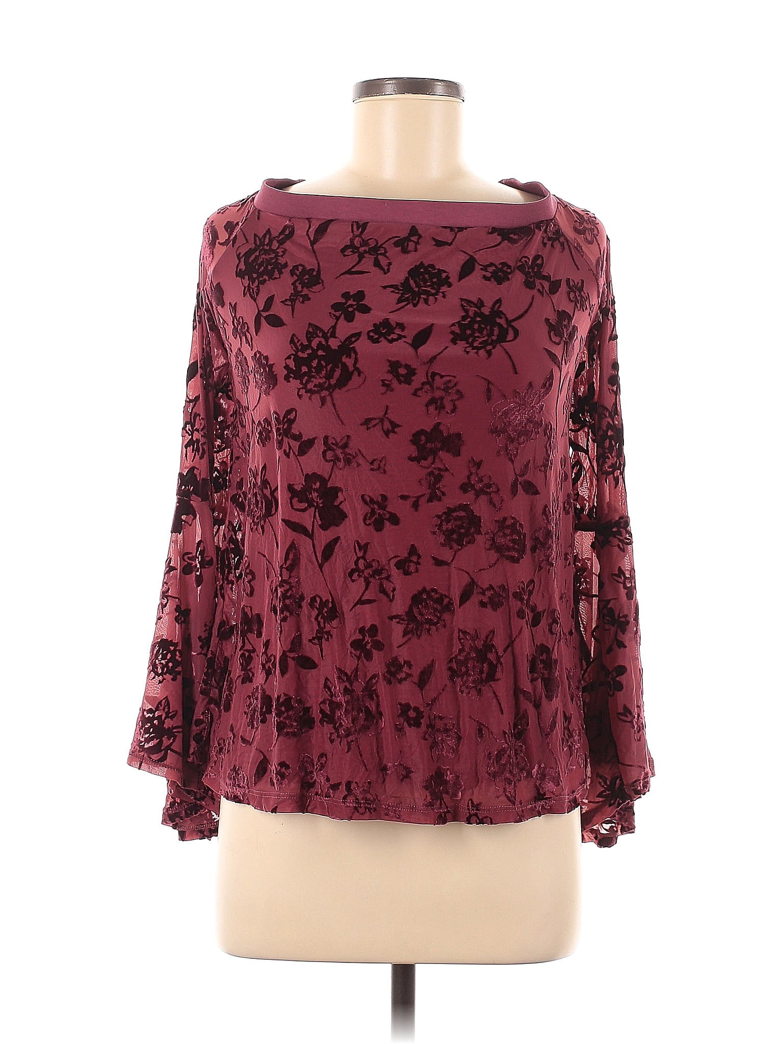 Knox Rose Burgundy Long Sleeve Top Size M 15 Off ThredUp