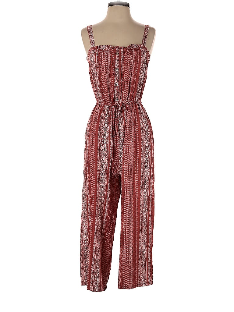 Lily Rose 100 Rayon Aztec Or Tribal Print Multi Color Red Jumpsuit