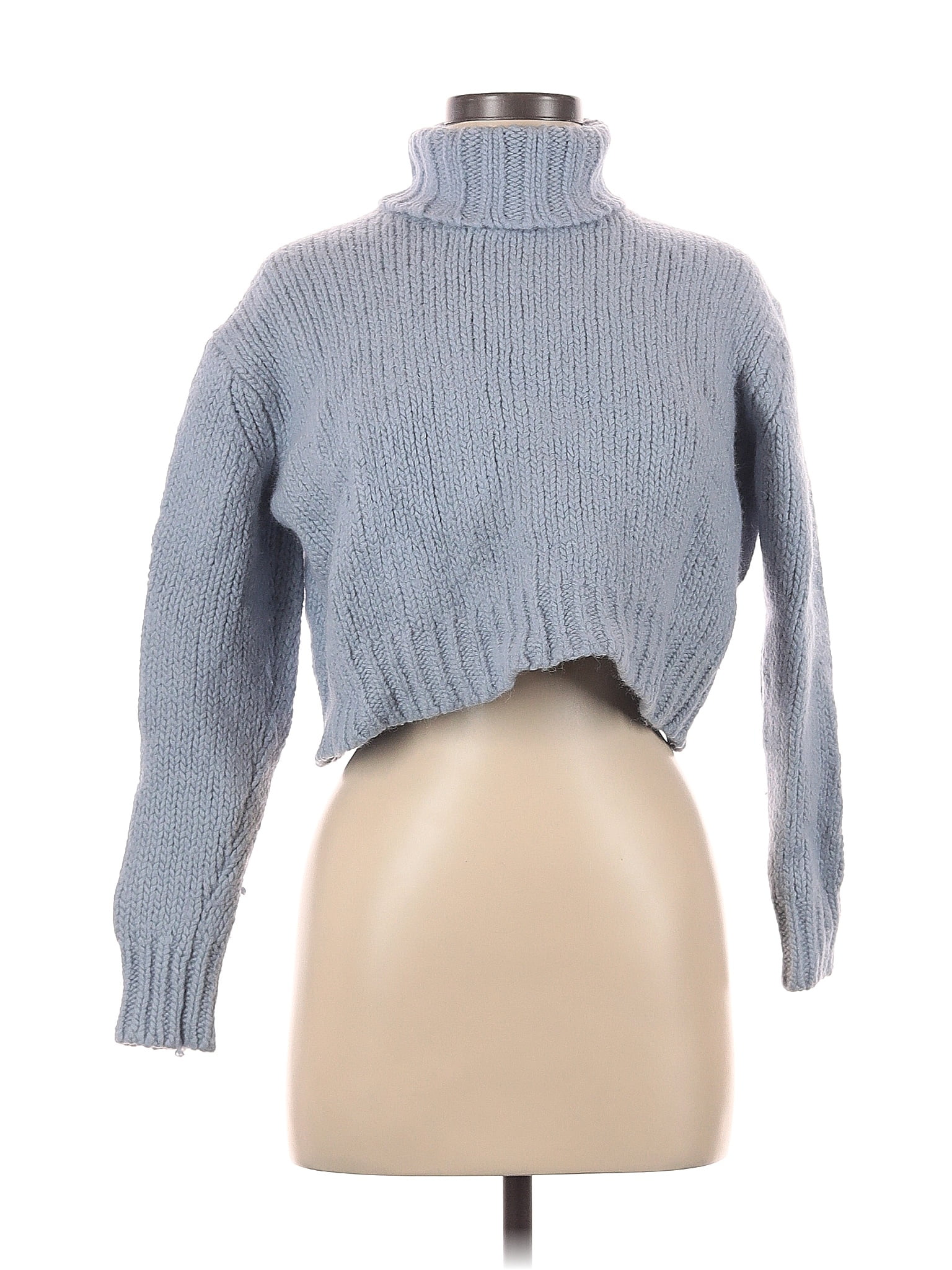 J Crew Color Block Solid Blue Turtleneck Sweater Size M 71 Off ThredUp