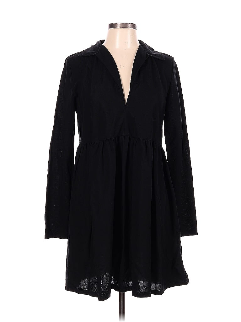 Zara Solid Black Casual Dress Size L 44 Off ThredUp