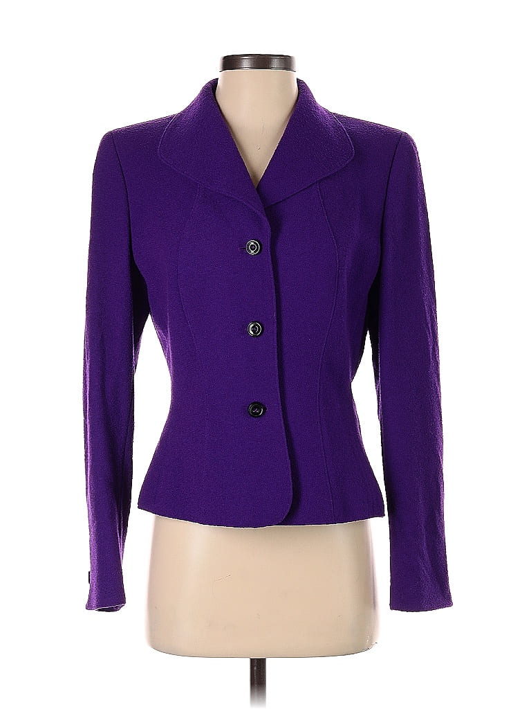 Escada By Margaretha Ley Solid Purple Blazer Size It Off