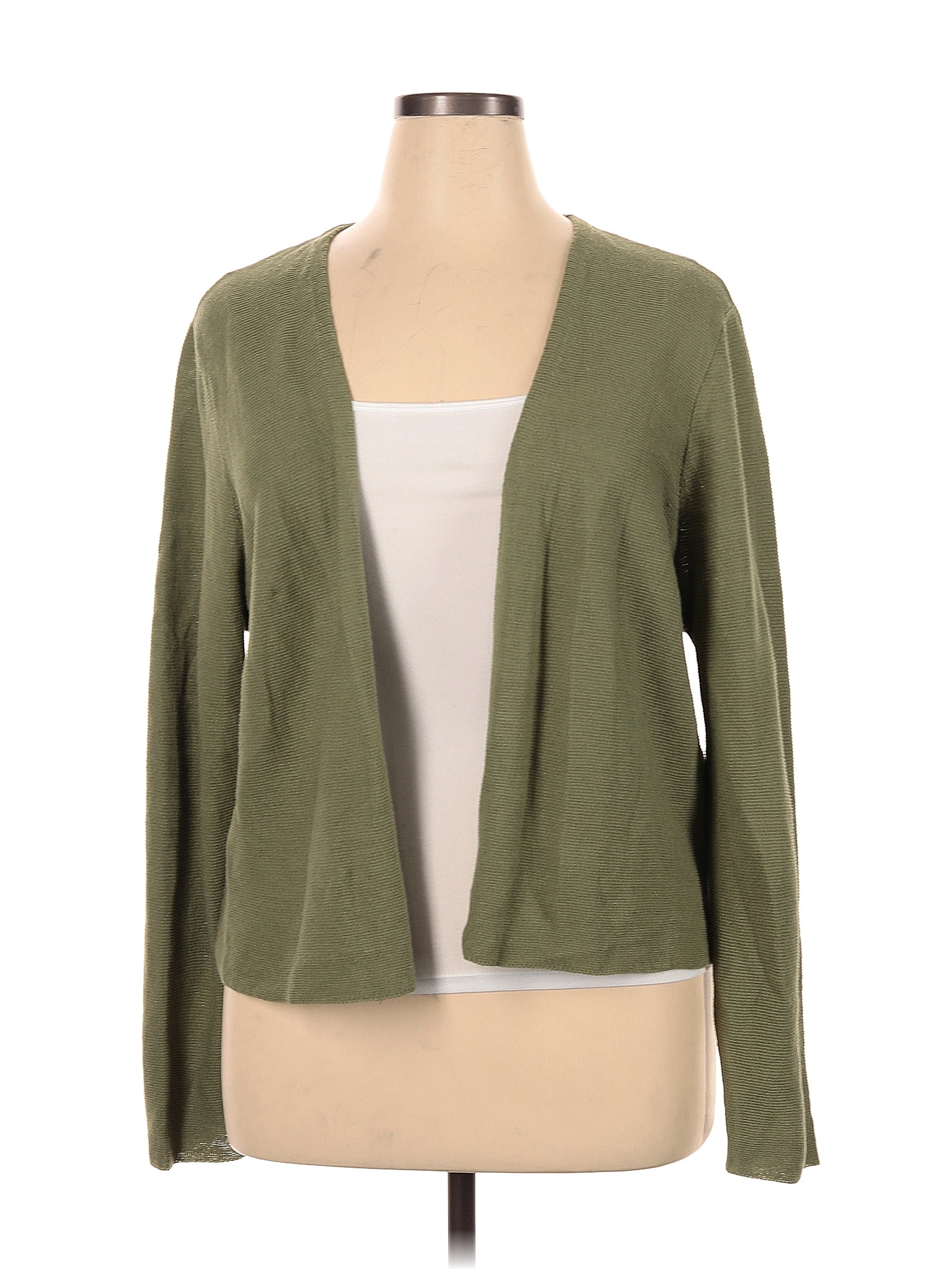 J Jill Color Block Solid Green Cardigan Size XL 58 Off ThredUp