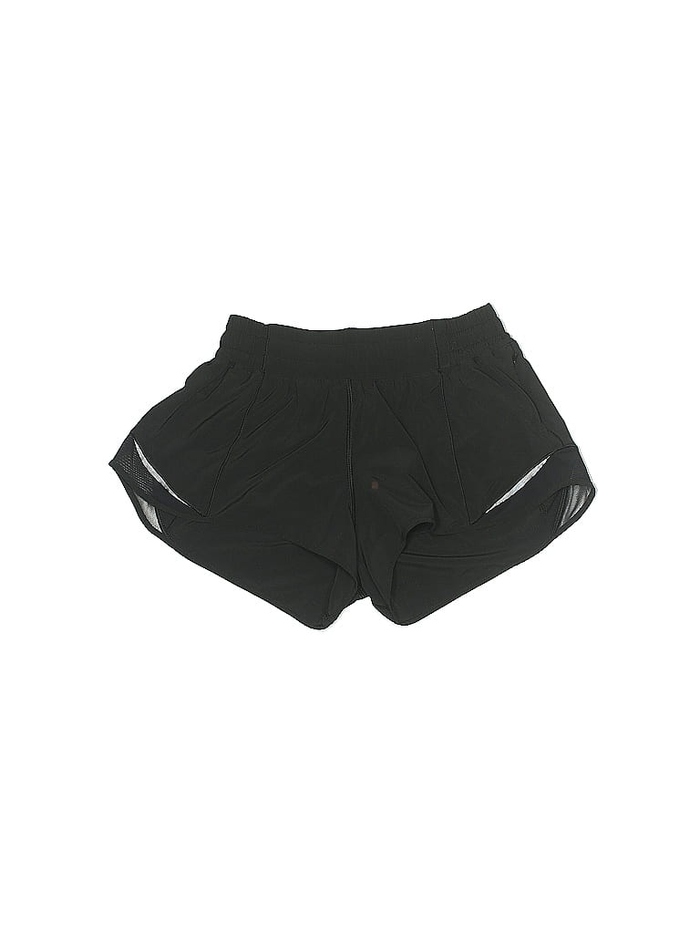 Lululemon Athletica Color Block Solid Black Athletic Shorts Size 6 50