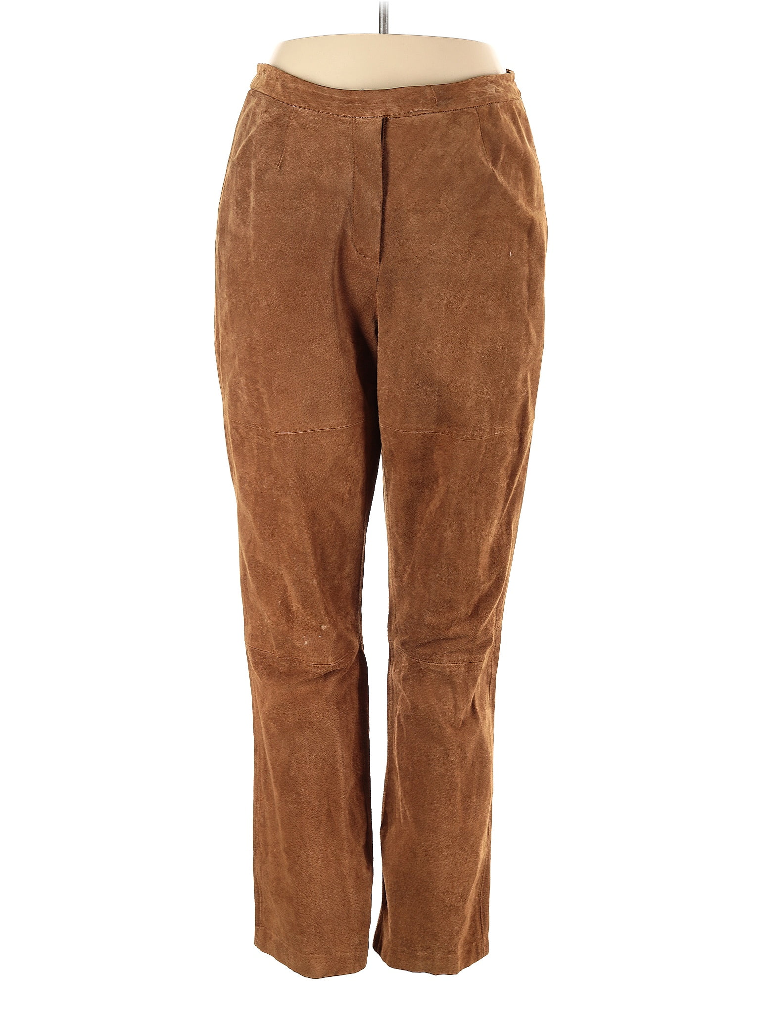 St John S Bay 100 Leather Solid Brown Leather Pants Size 16 67 Off