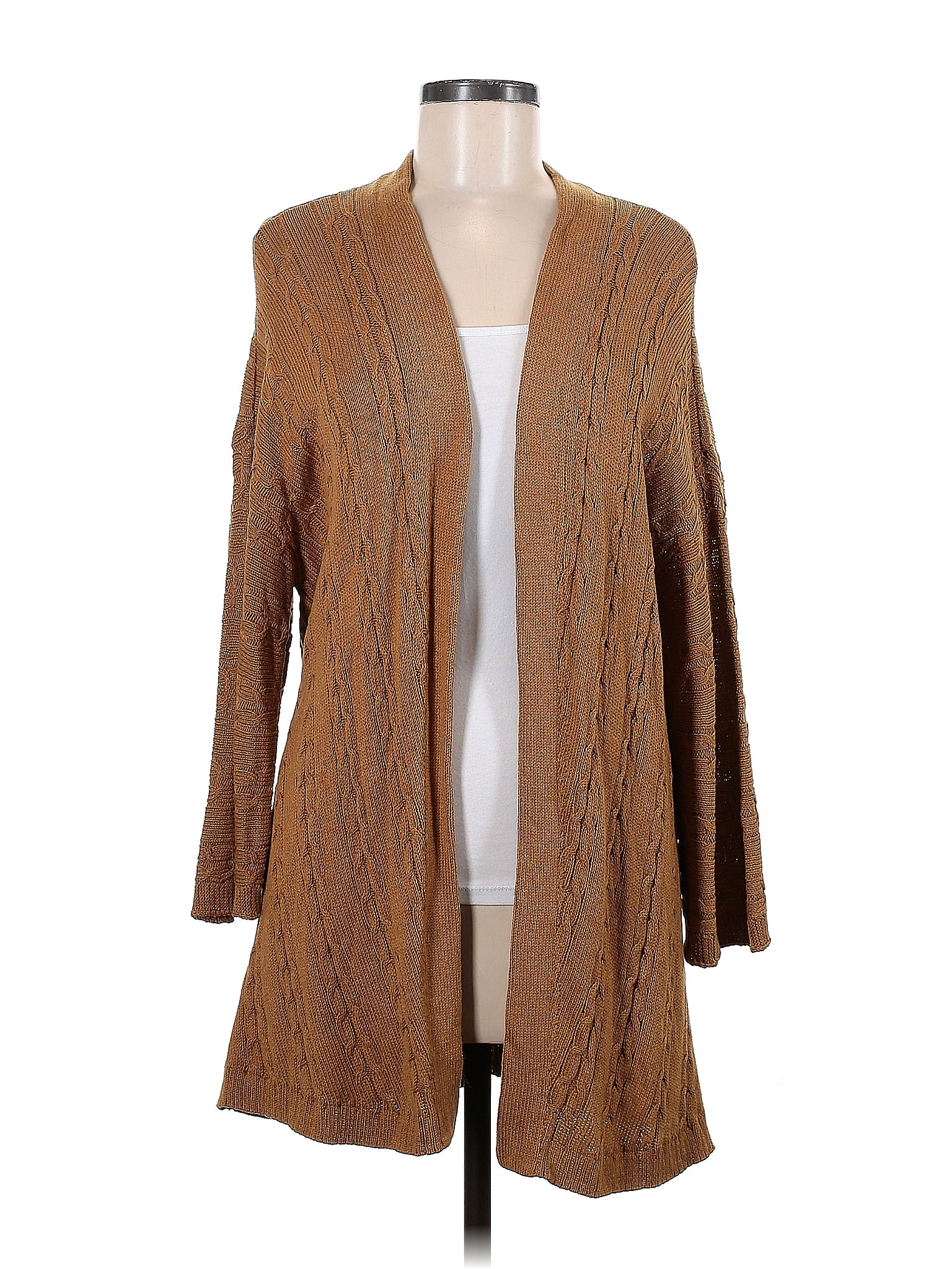 J Jill Color Block Solid Brown Cardigan Size M Off Thredup