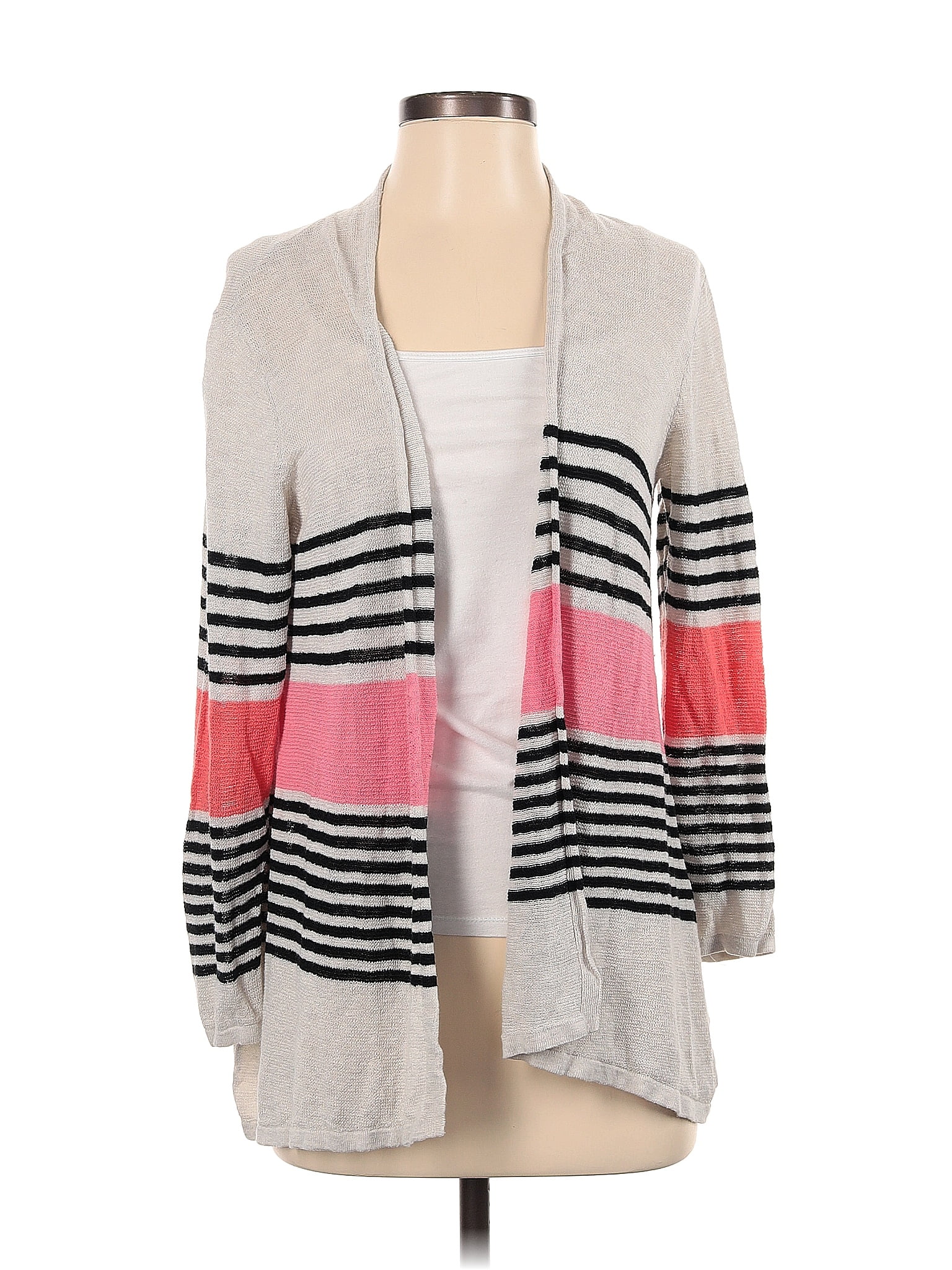 J Jill Color Block Stripes Gray Cardigan Size S Off Thredup