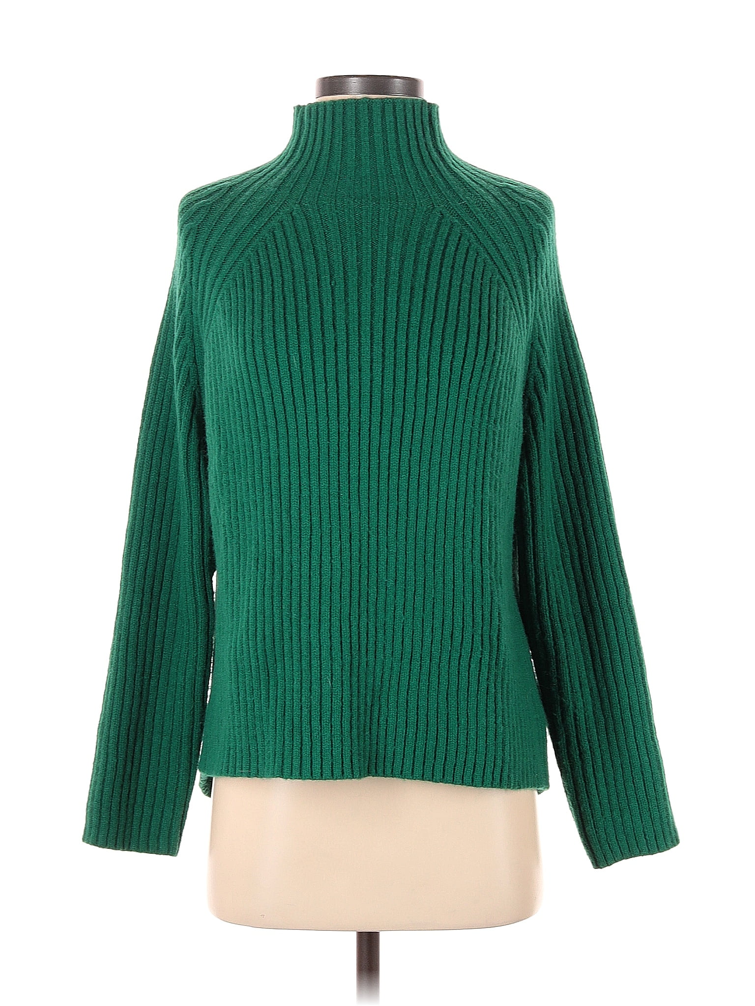 Lush Color Block Solid Green Turtleneck Sweater Size S Off Thredup