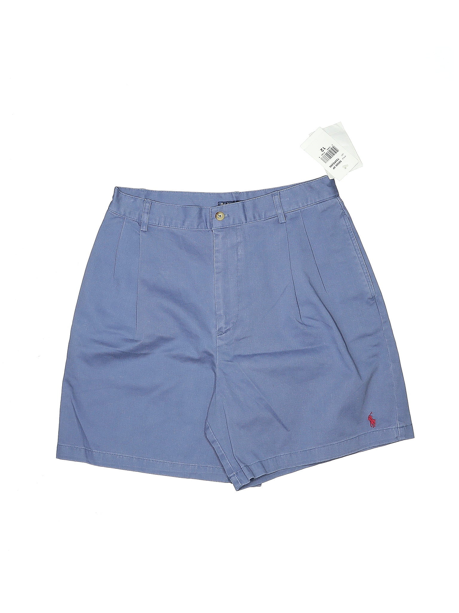 Ralph Lauren Sport 100 Cotton Solid Blue Khaki Shorts Size 12 75