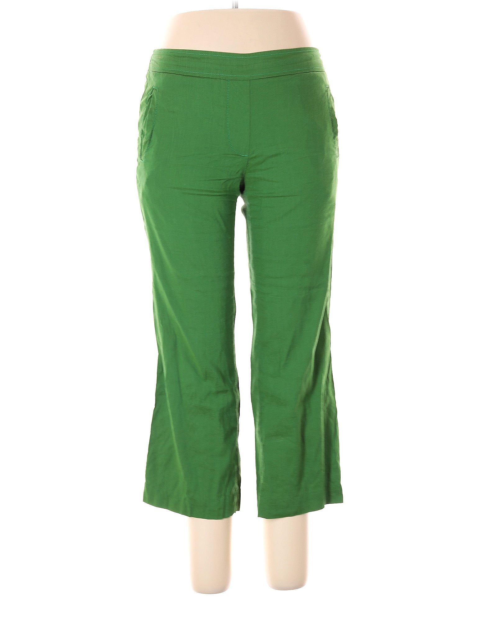 Cartonnier Solid Green Linen Pants Size Xs Off Thredup