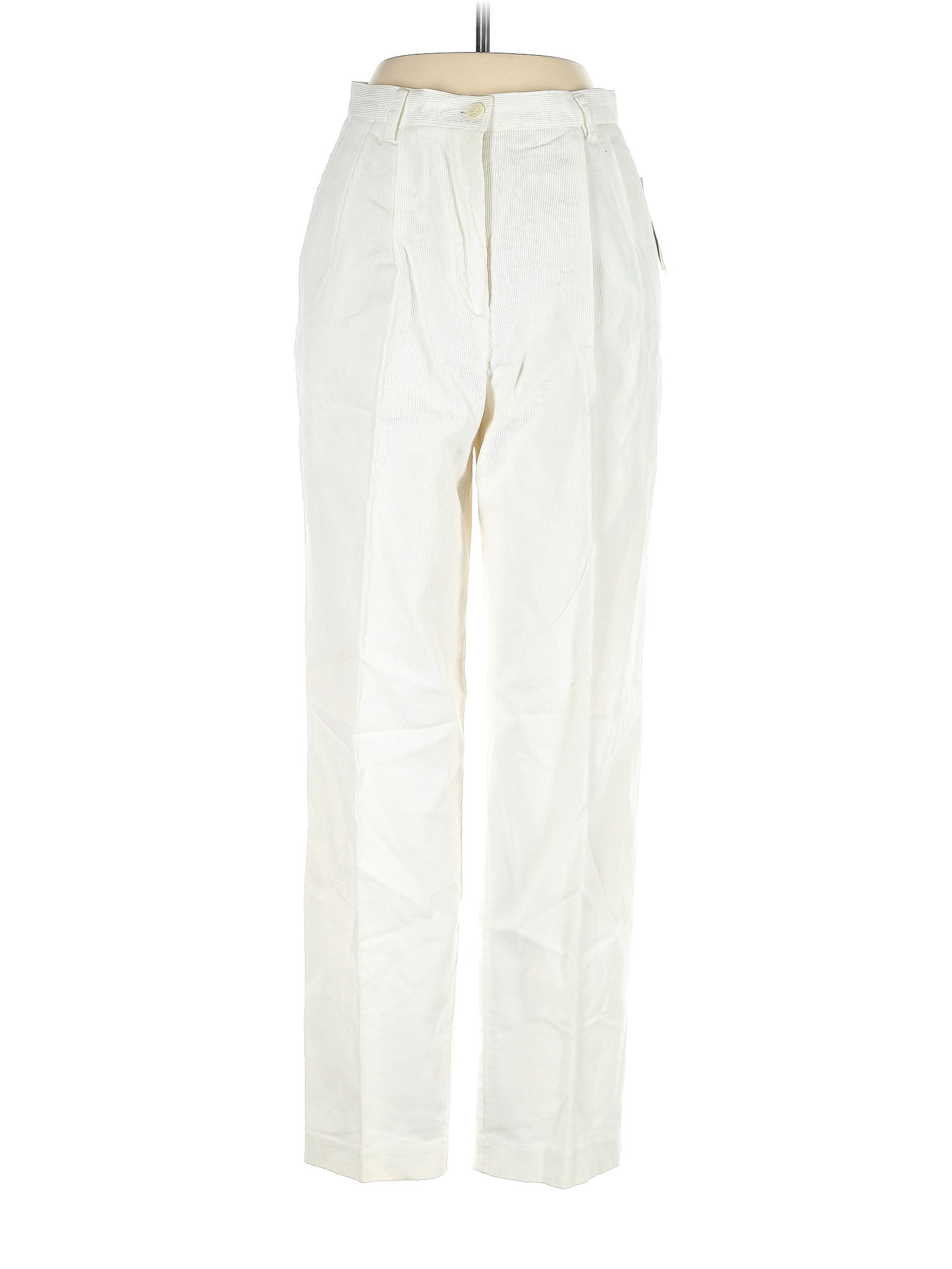 Liz Claiborne Cotton Solid White Ivory Cords Size Petite