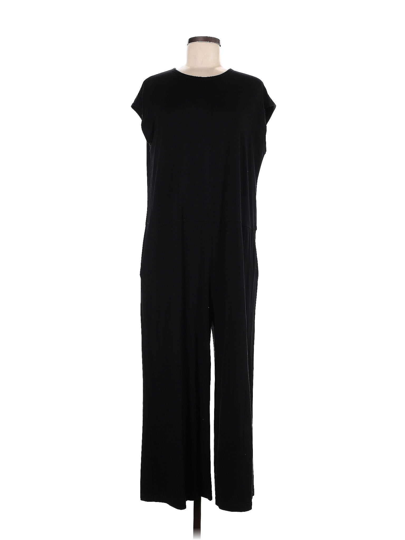 Eileen Fisher Solid Black Jumpsuit Size M Off Thredup