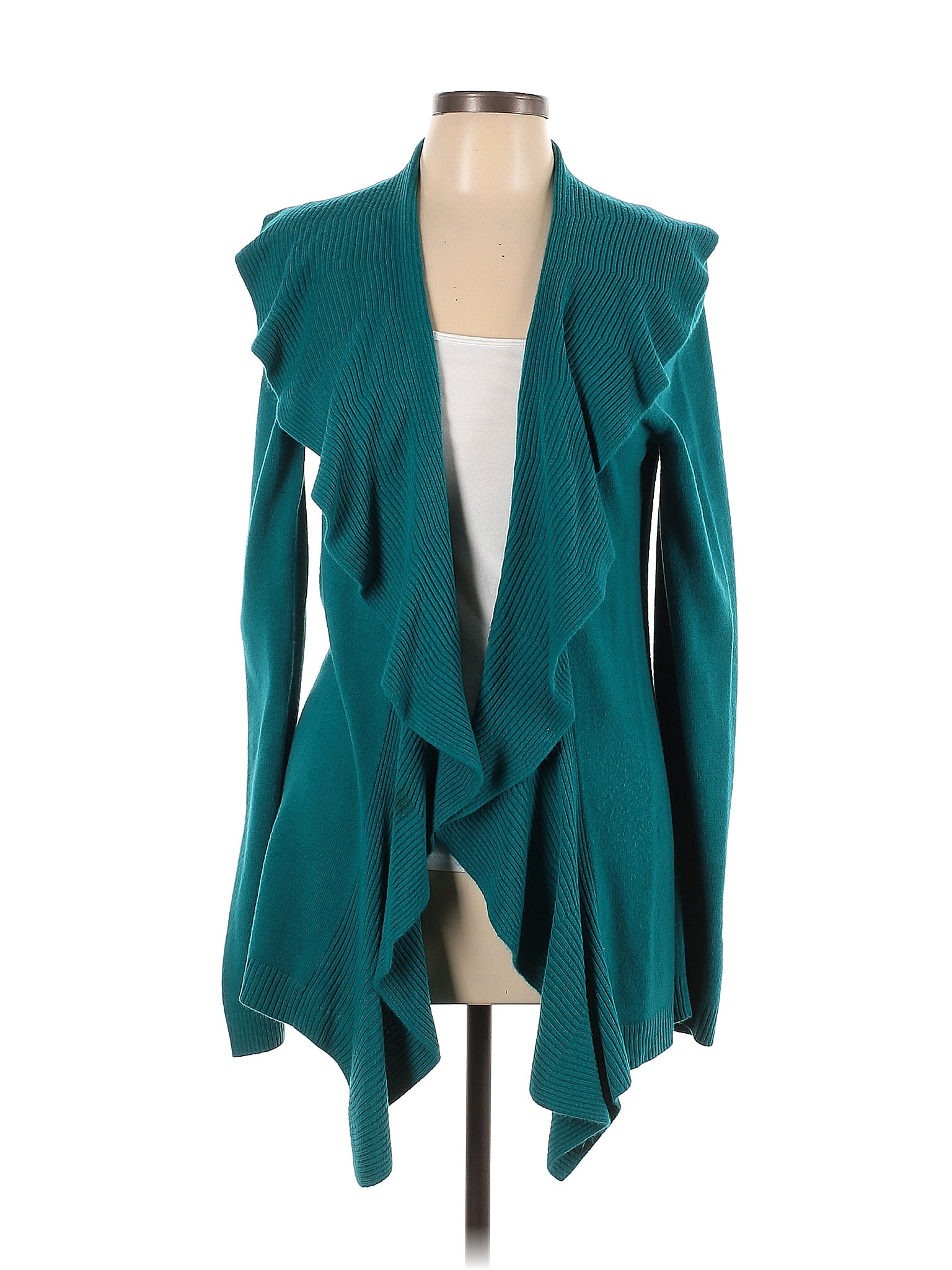 Karen Scott Color Block Solid Teal Cardigan Size L 63 Off ThredUp