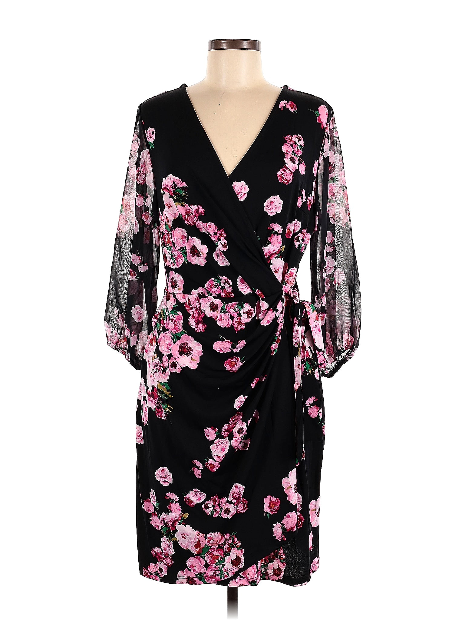 INC International Concepts Floral Black Casual Dress Size M 73 Off