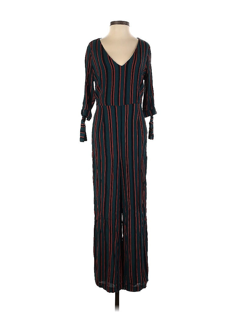 Wild Fable 100 Rayon Stripes Black Jumpsuit Size S 50 Off ThredUp