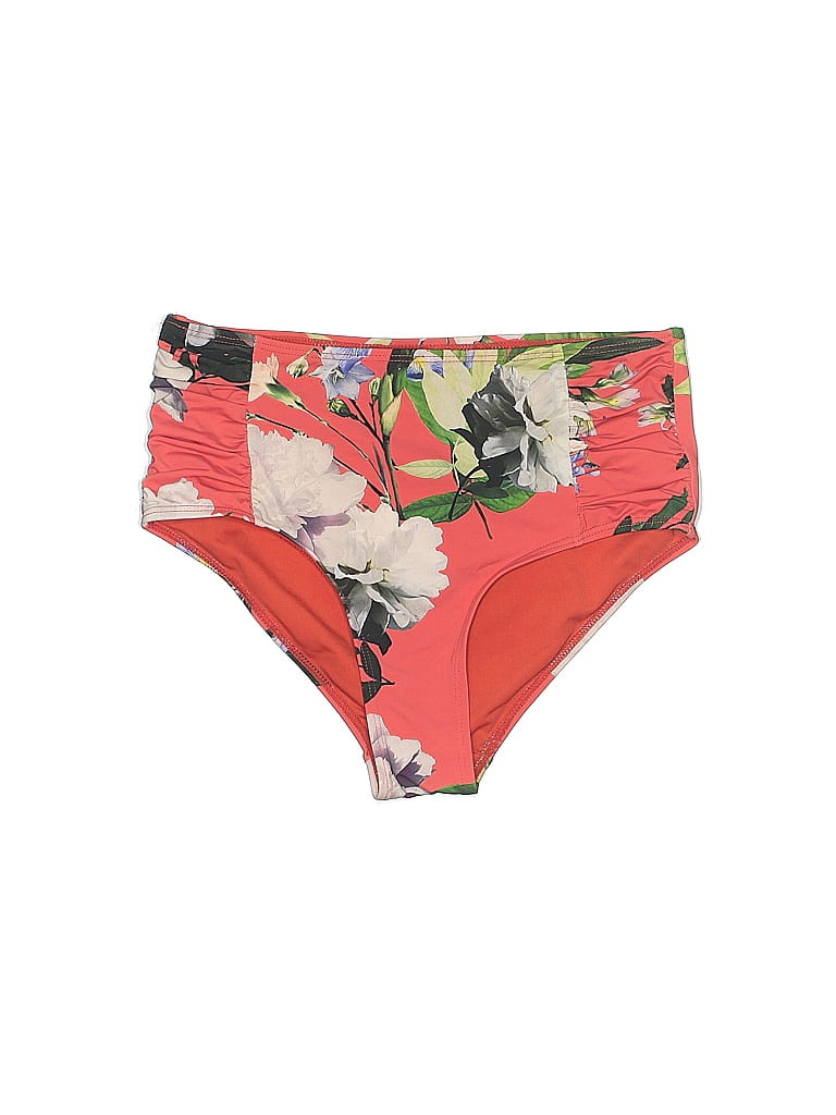 Tini Bikini Floral Red Swimsuit Bottoms Size S 65 Off ThredUp