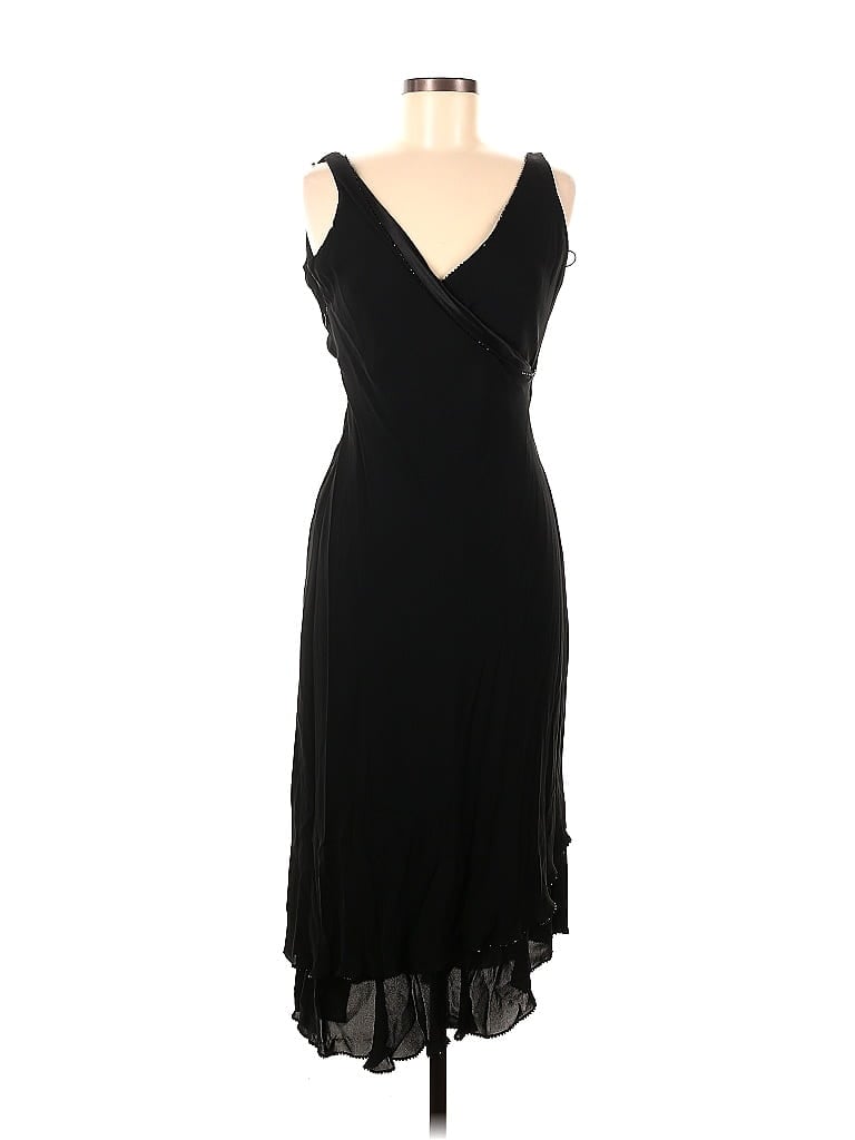 Carmen Marc Valvo Collection Silk Black Cocktail Dress Size