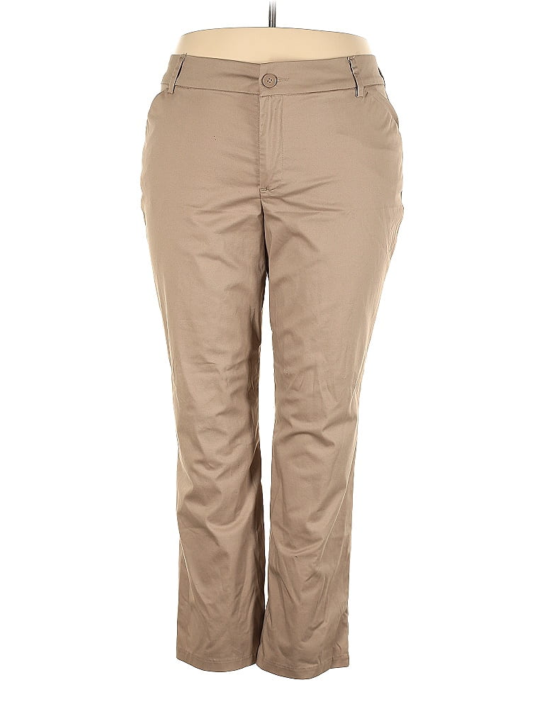 Lee Solid Brown Tan Khakis Size 18 Plus 42 Off ThredUp