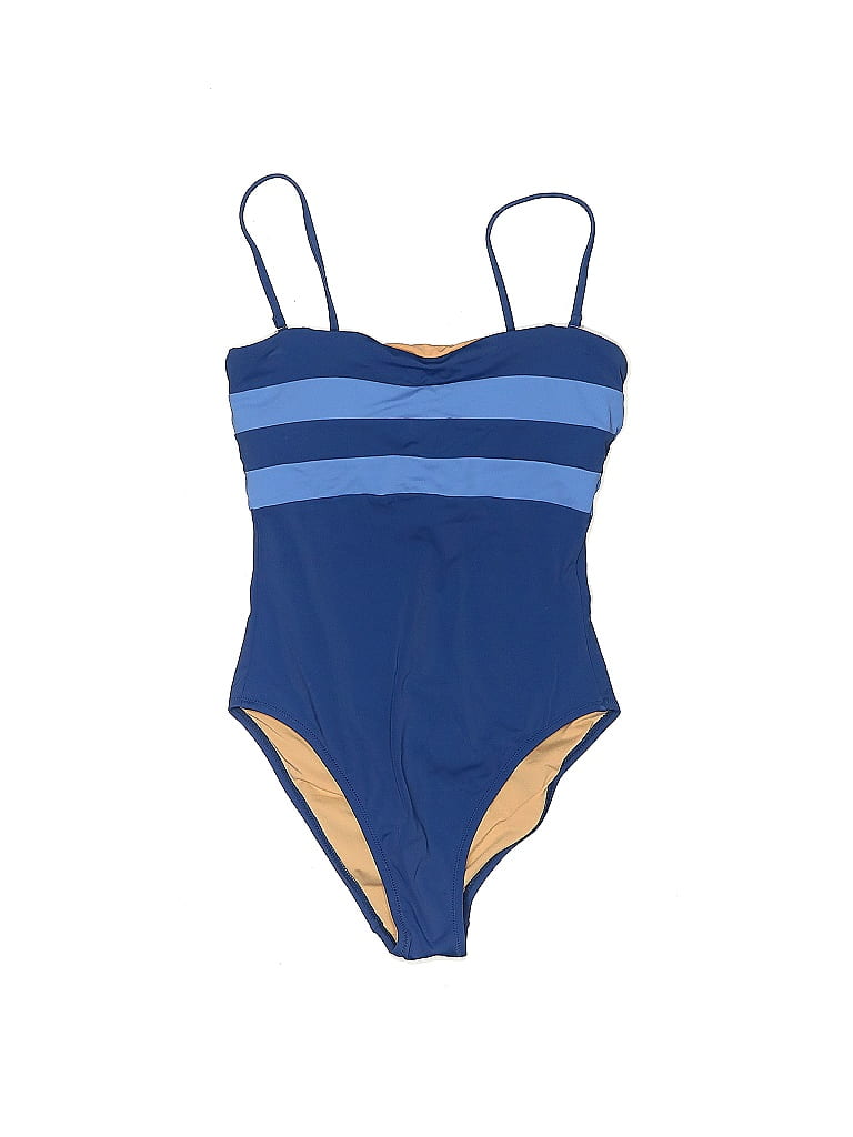 J Crew Stripes Blue One Piece Swimsuit Size Off Thredup