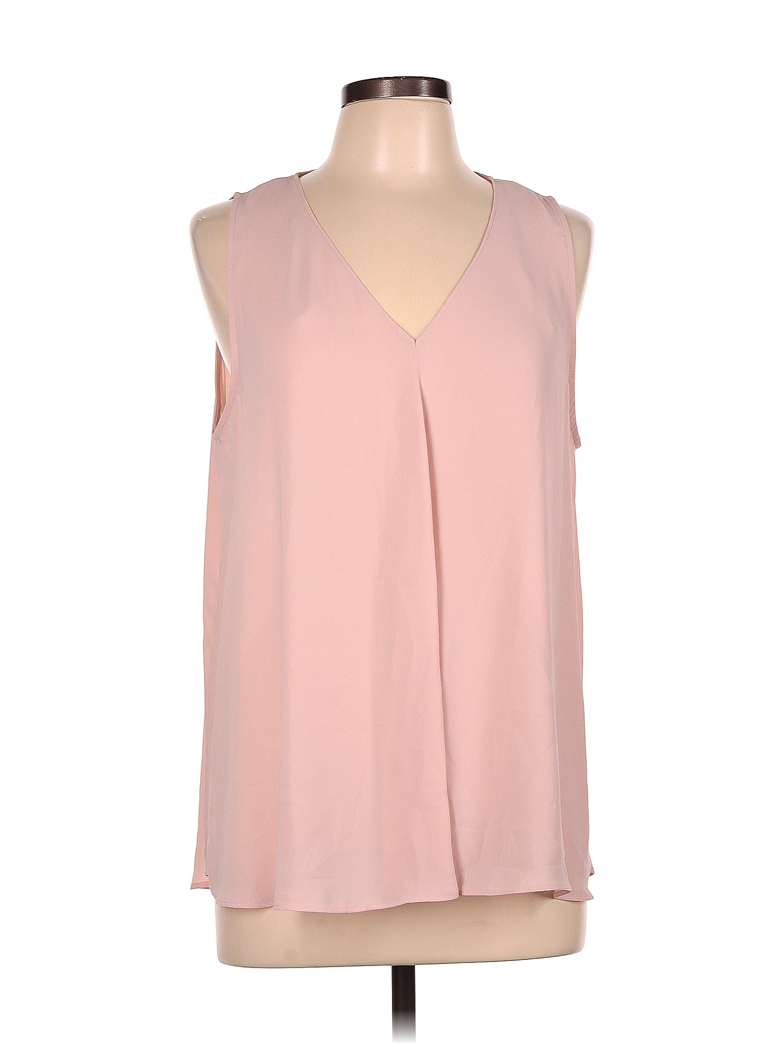 Vince Camuto 100 Polyester Solid Pink Sleeveless Blouse Size L 66